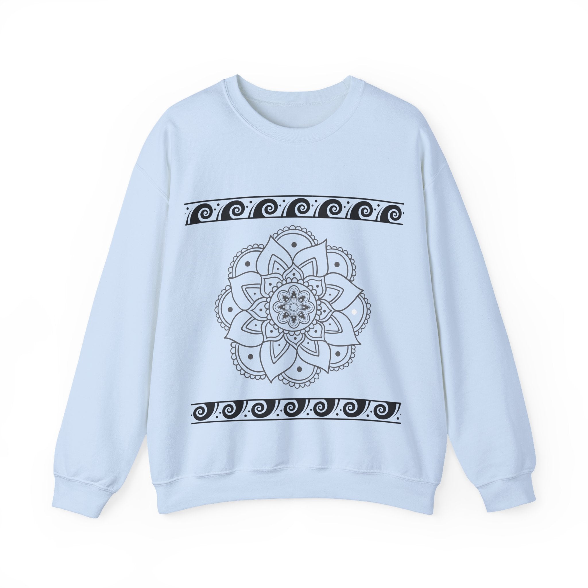 Mandala Design Crewneck Sweatshirt | Cozy Unisex Sweatshirt for Relaxation, Gift for Friends, Everyday Wear, Festival Apparel