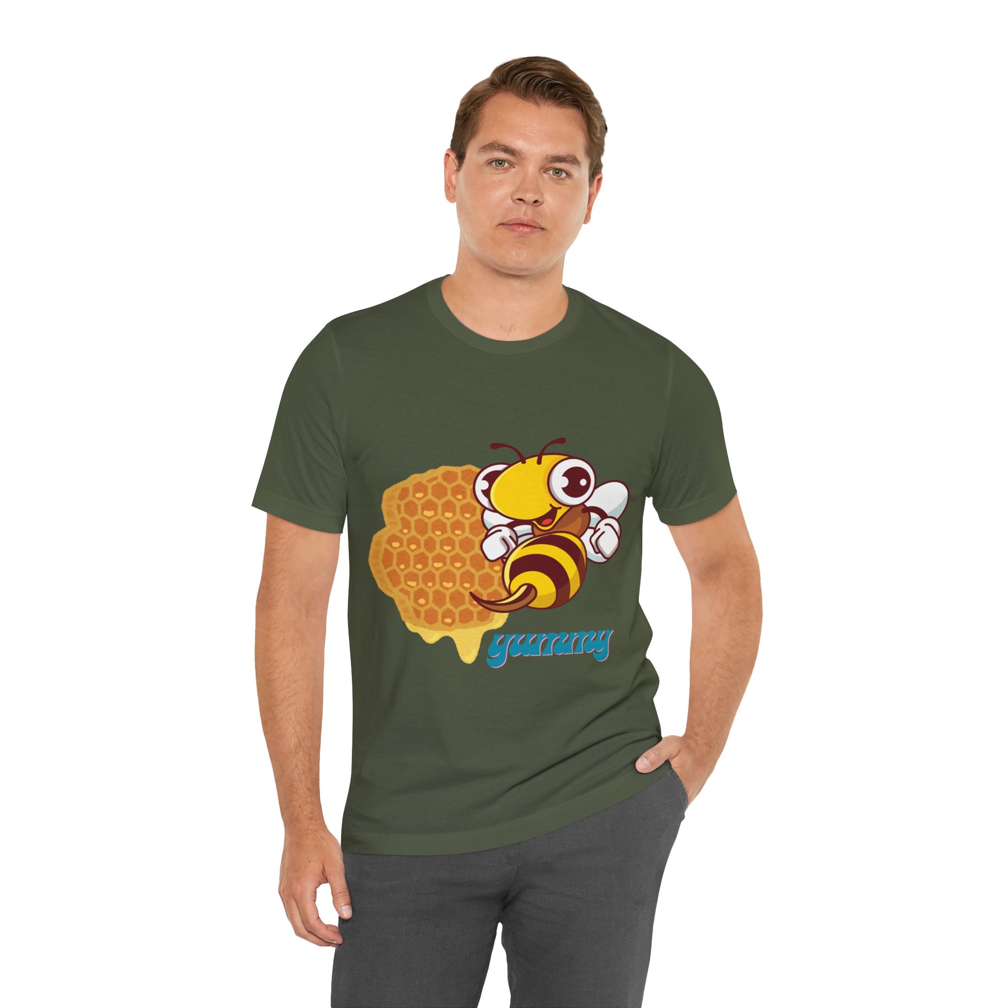 Yummy Bee Graphic Tee, Cute Bee Shirt, Unisex Bee T-Shirt, Gift for Bee Lovers, Honey Themed Apparel
