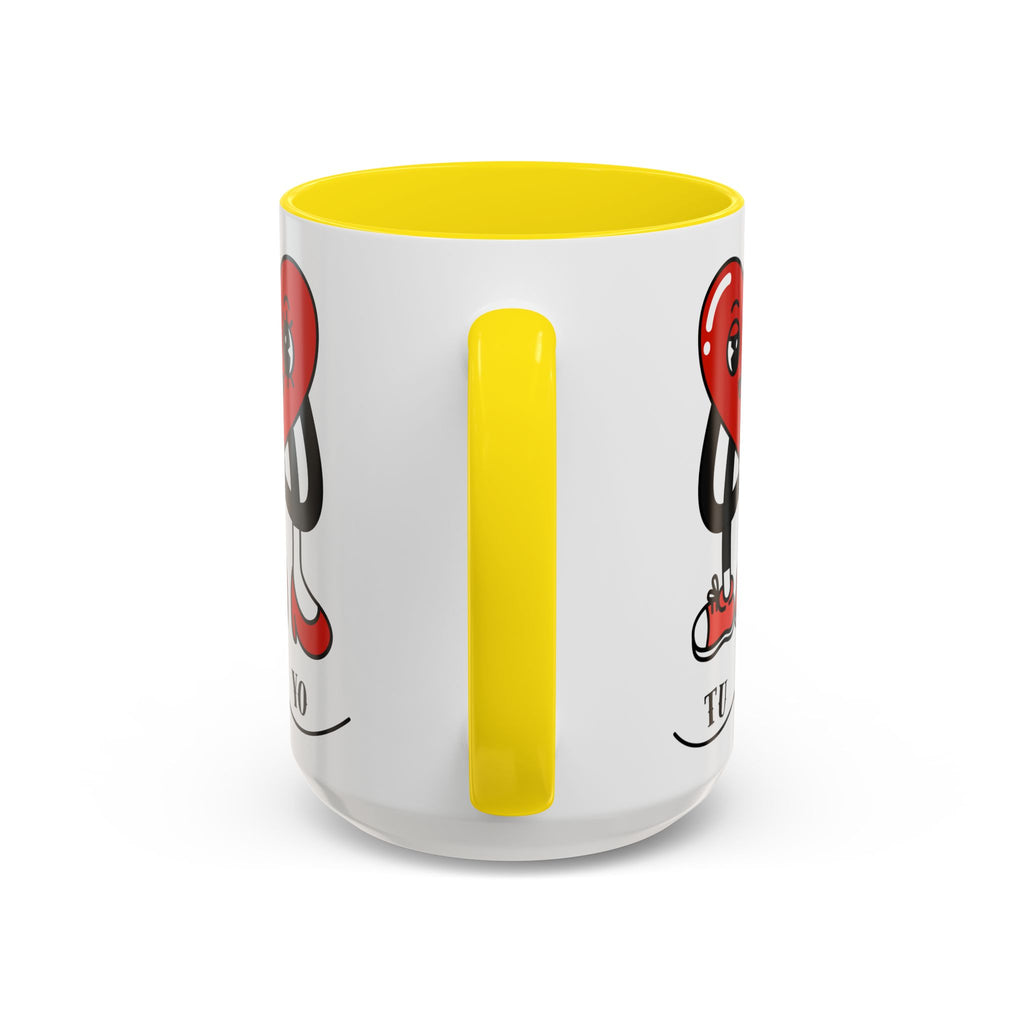 Valentine Heart Couple Coffee Mug – "Tu y Yo" Cute Romantic Accent Mug