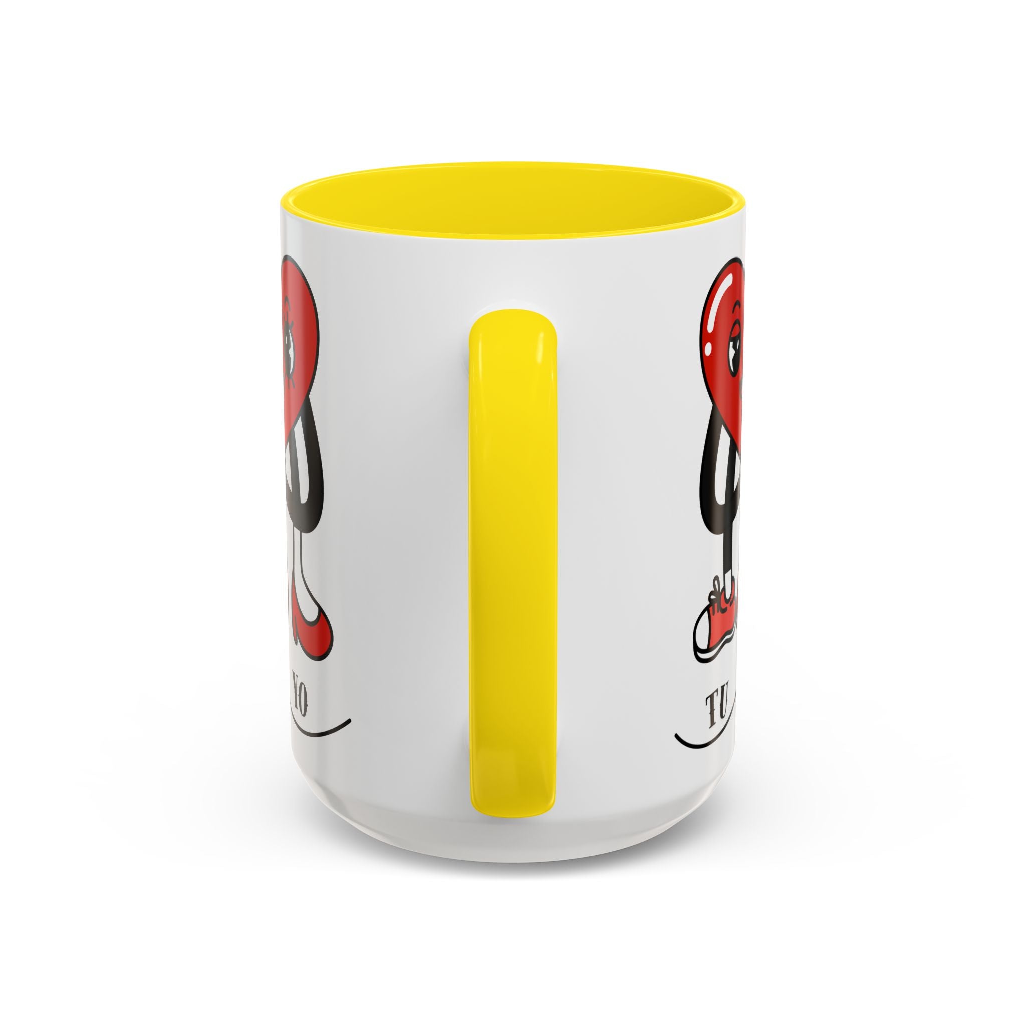 Valentine Heart Couple Coffee Mug – "Tu y Yo" Cute Romantic Accent Mug
