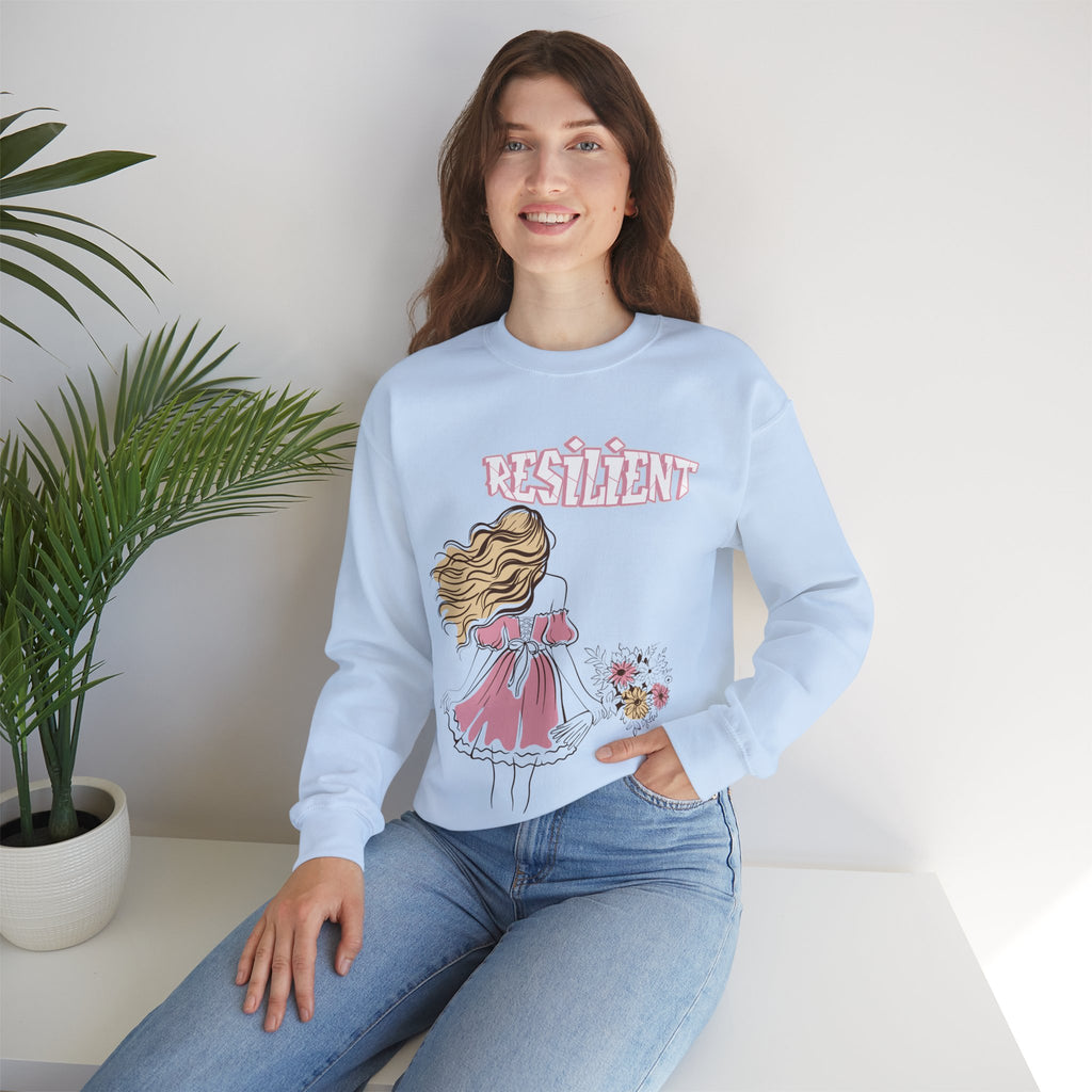 Resilient Graphic Sweatshirt, Trendy Crewneck, Women’s Clothing, Cozy Layering Piece, Perfect Gift for Her, Casual Fashion