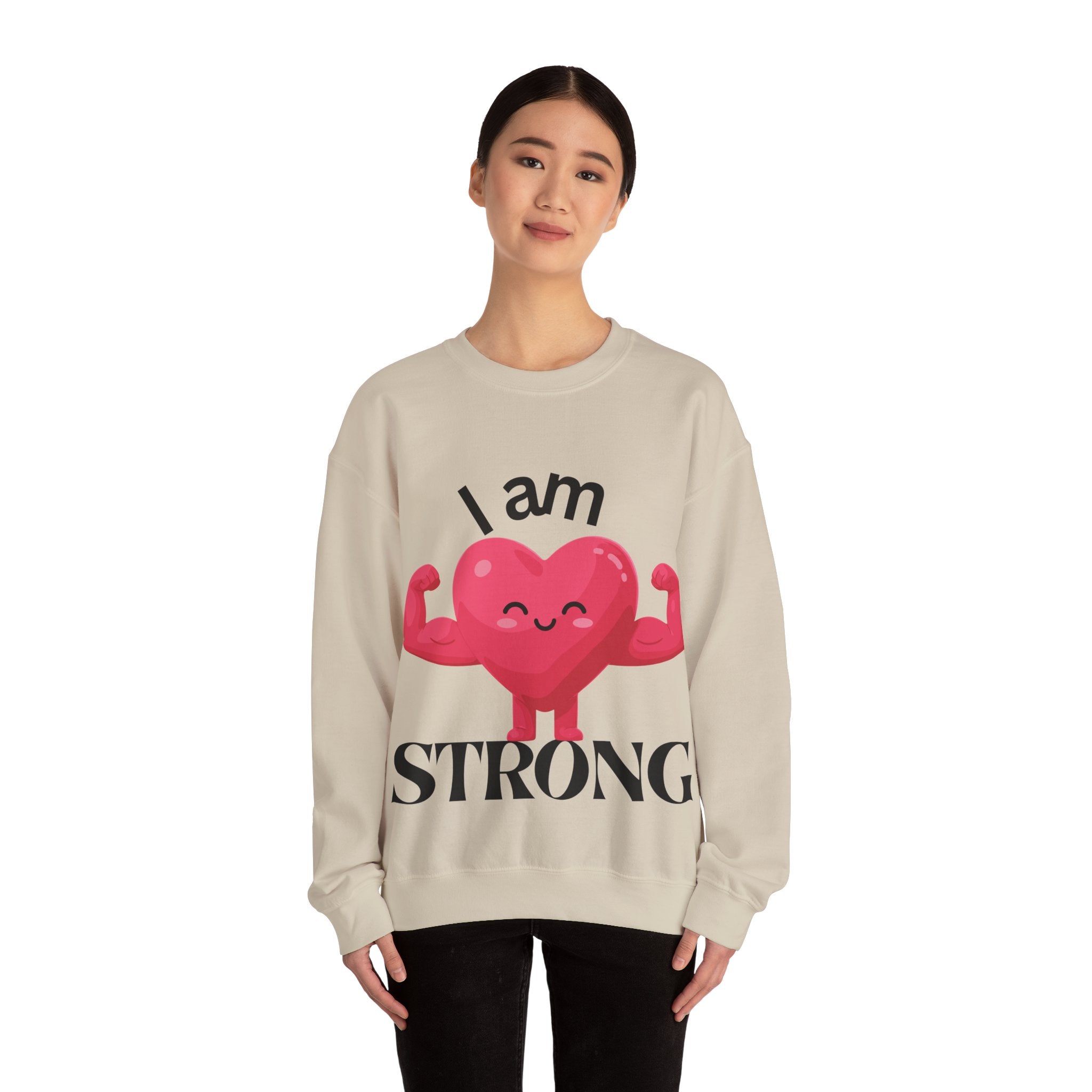 I Am Strong Heart Crewneck Sweatshirt