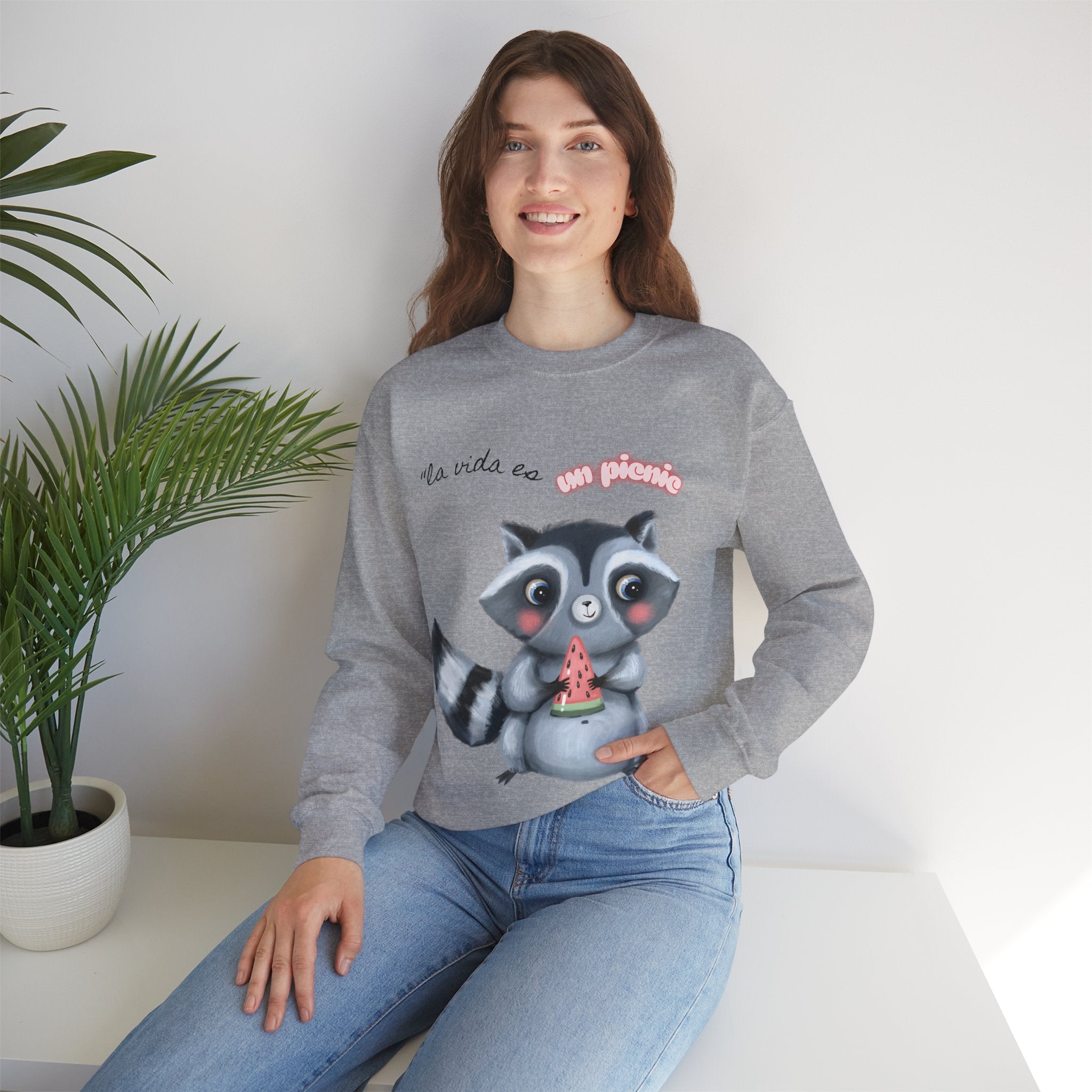 Cute Raccoon Sweatshirt, Cozy Fall Apparel, Gift for Animal Lovers, Cute Crewneck for Kids and Adults, Sweatshirt for Birthdays, Party Wear