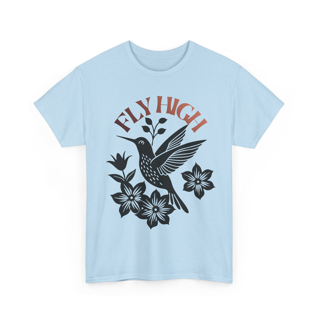 Fly High Hummingbird T-Shirt — Floral Retro Nature Tee