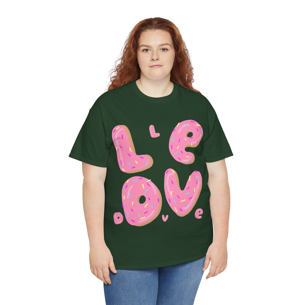 Sweet Love Donut Tee - Unisex Heavy Cotton T-Shirt for Foodies and Fun-Lovers