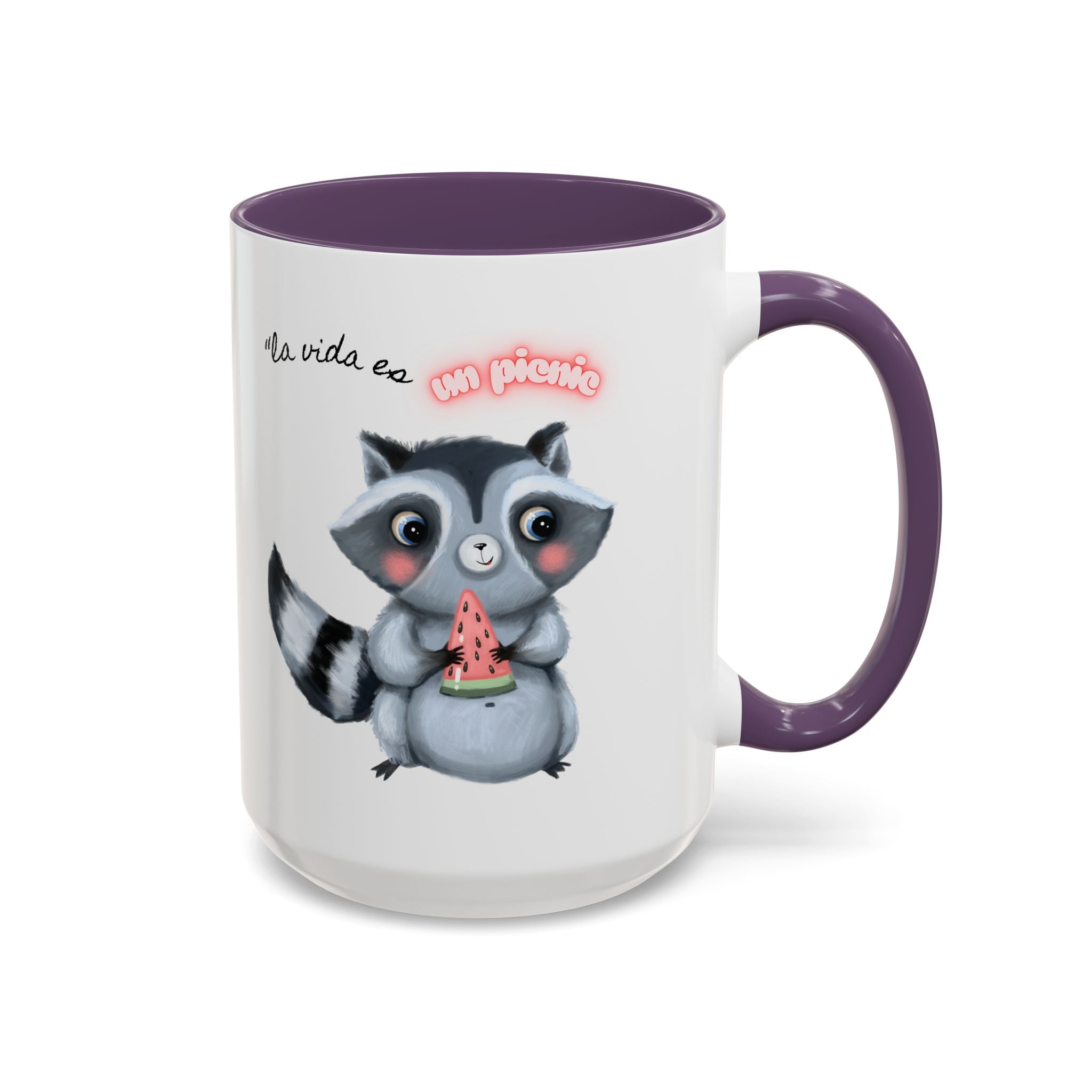 Raccoon-Themed Accent Coffee Mug | Cute Animal Mug for Home, Gift for Coffee Lovers, Nature Lovers, Birthday, Celebrate Life