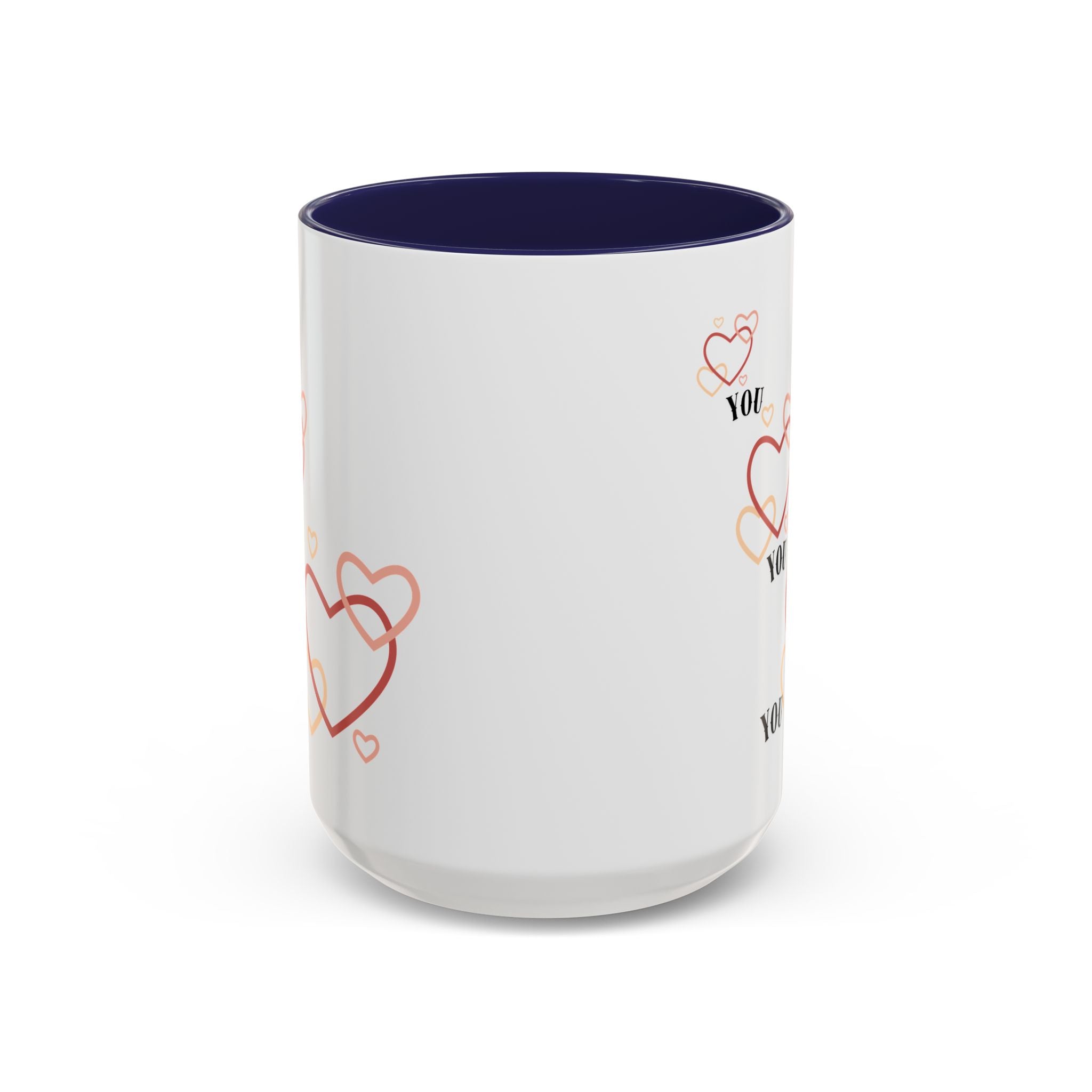 Love You Accent Coffee Mug, Valentine's Day Gift, Heart Mug, Cute Coffee Cup, Romantic Beverage Container