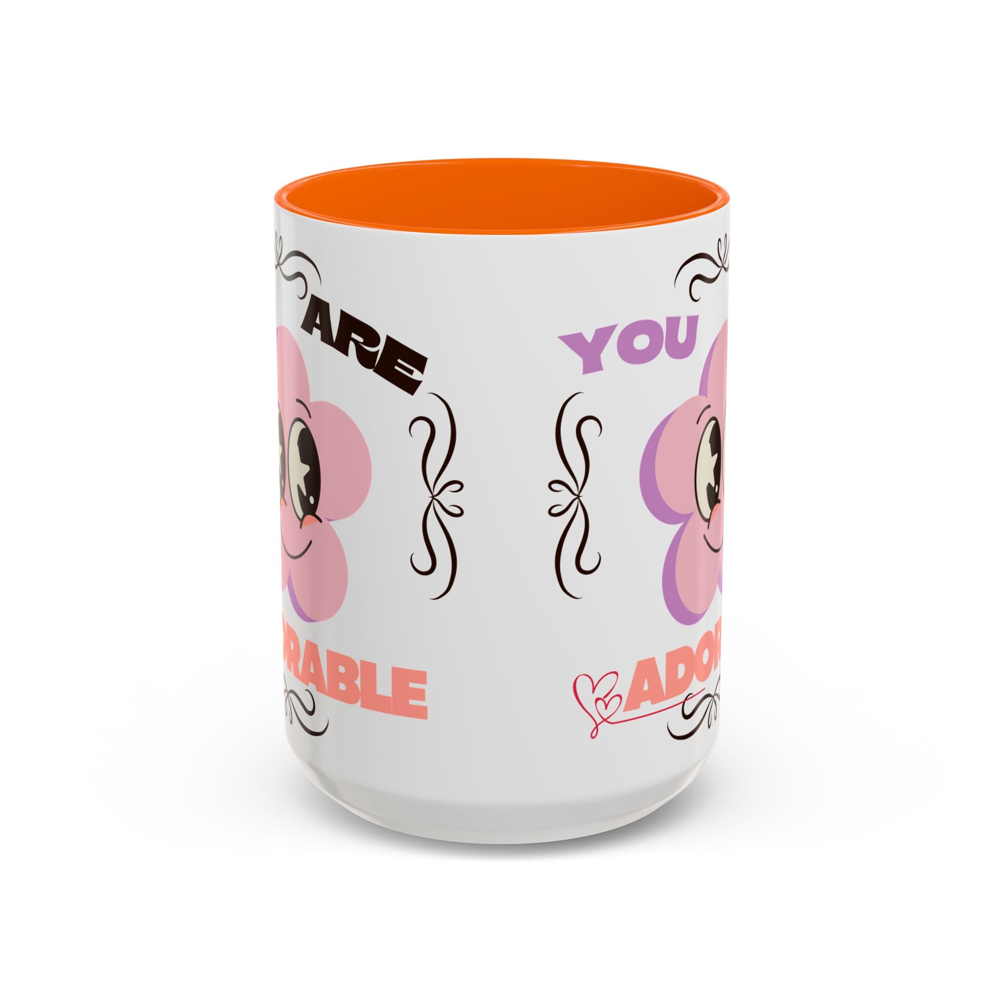 You Are Adorable Coffee Mug — Cute Pink Flower Accent Mug (11/15oz)