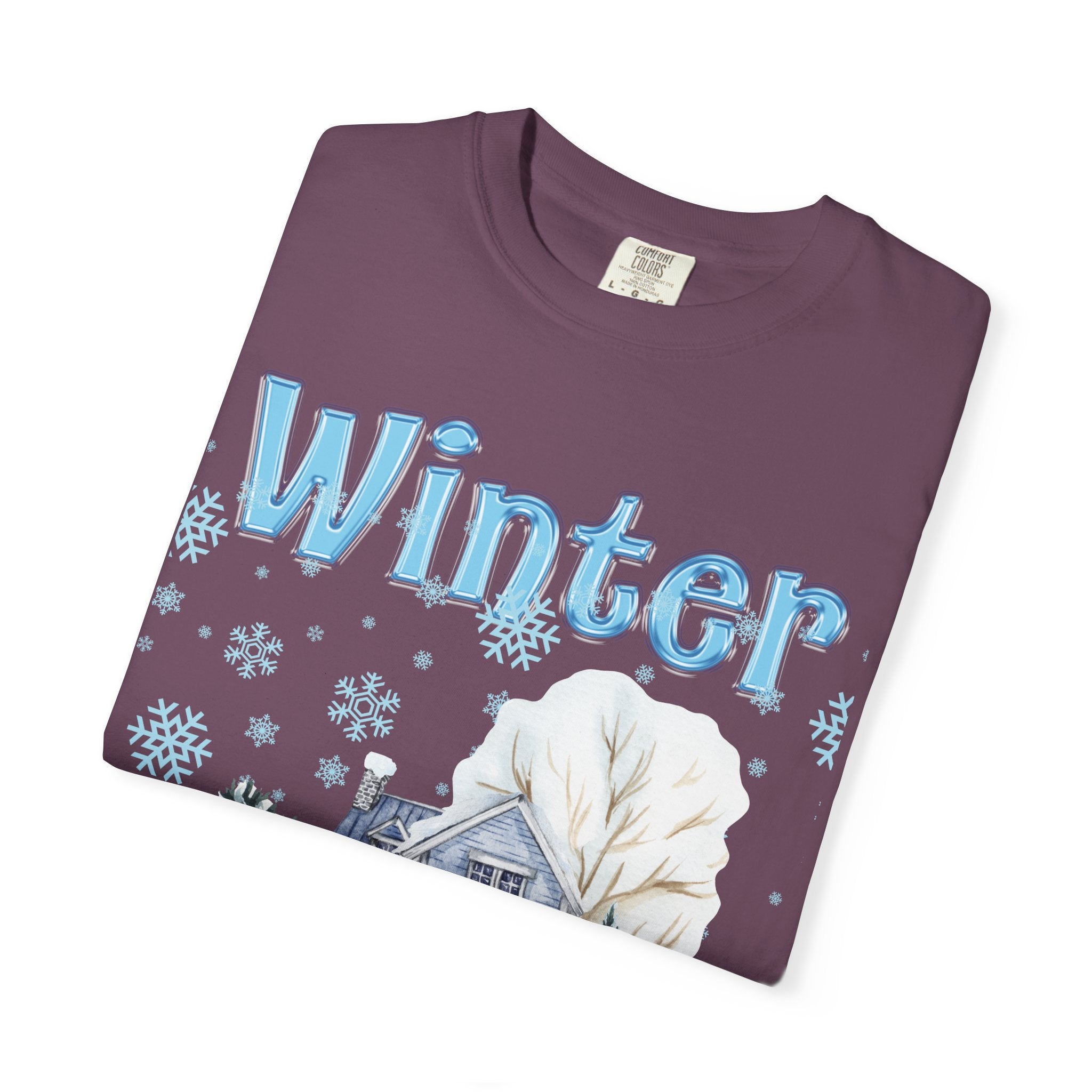 Winter-Themed Unisex Garment-Dyed T-shirt