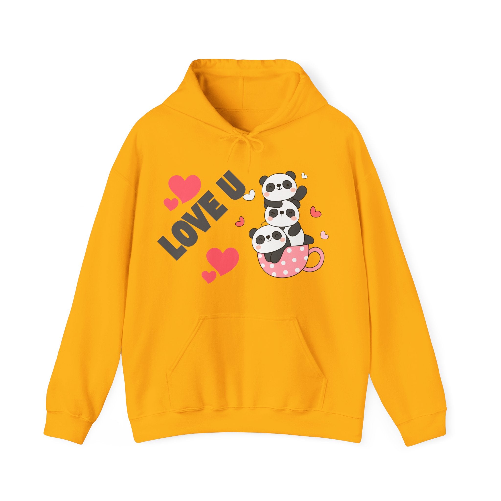 Cute Panda Love Hoodie for Couples, Valentine's Day Gift, Cozy Sweatshirt, Unisex Love Hoodie, Animal Lover Apparel, Cute Sweatshirt