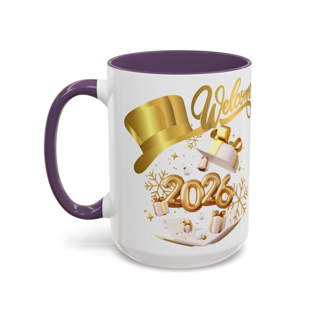2026 New Year Coffee Mug — "Welcome 2026" Gold Celebration Accent Mug