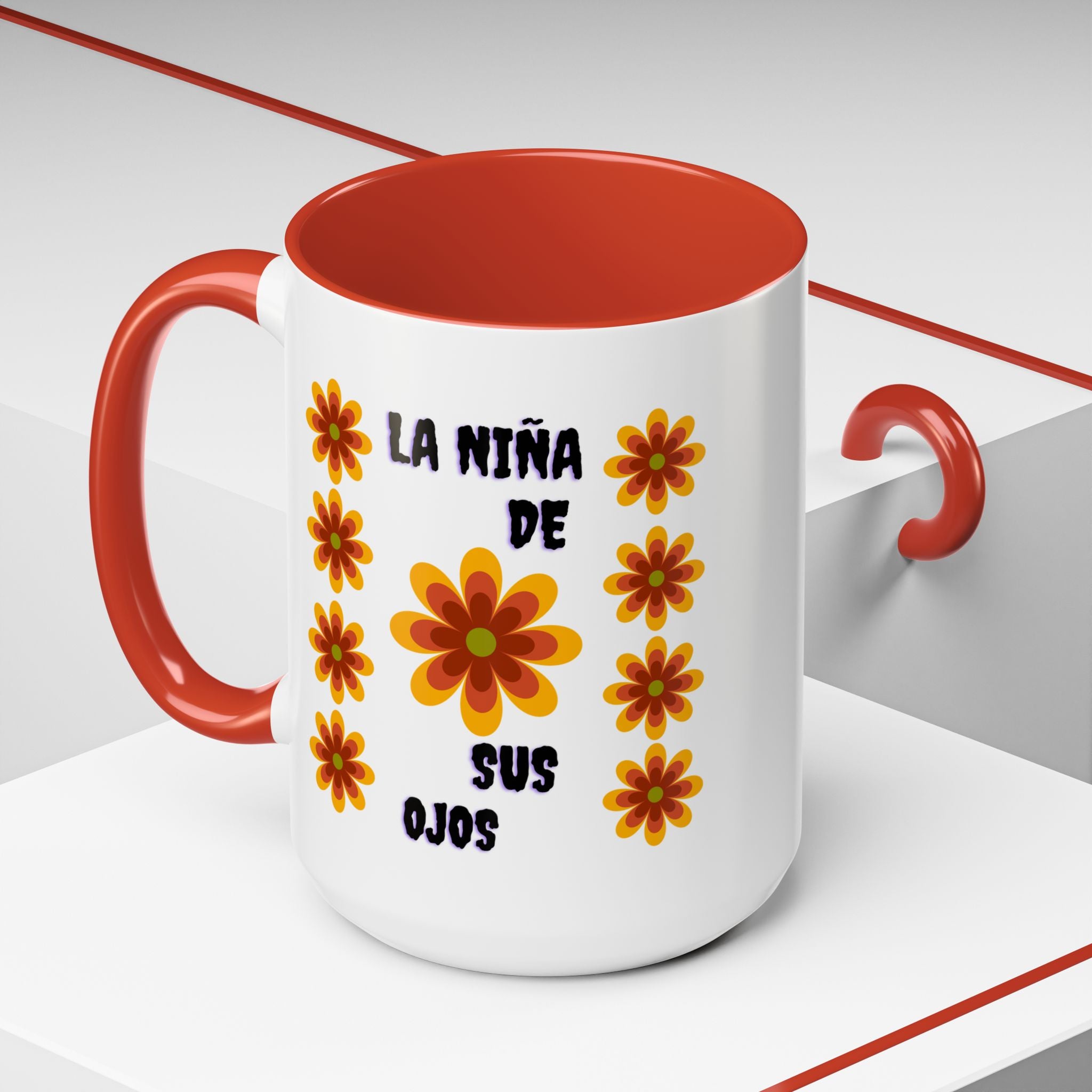 Bright Floral Accent Coffee Mug for Gifts, Home Decor, Coffee Lovers, Spanish Quote, Perfect for Special Occasions