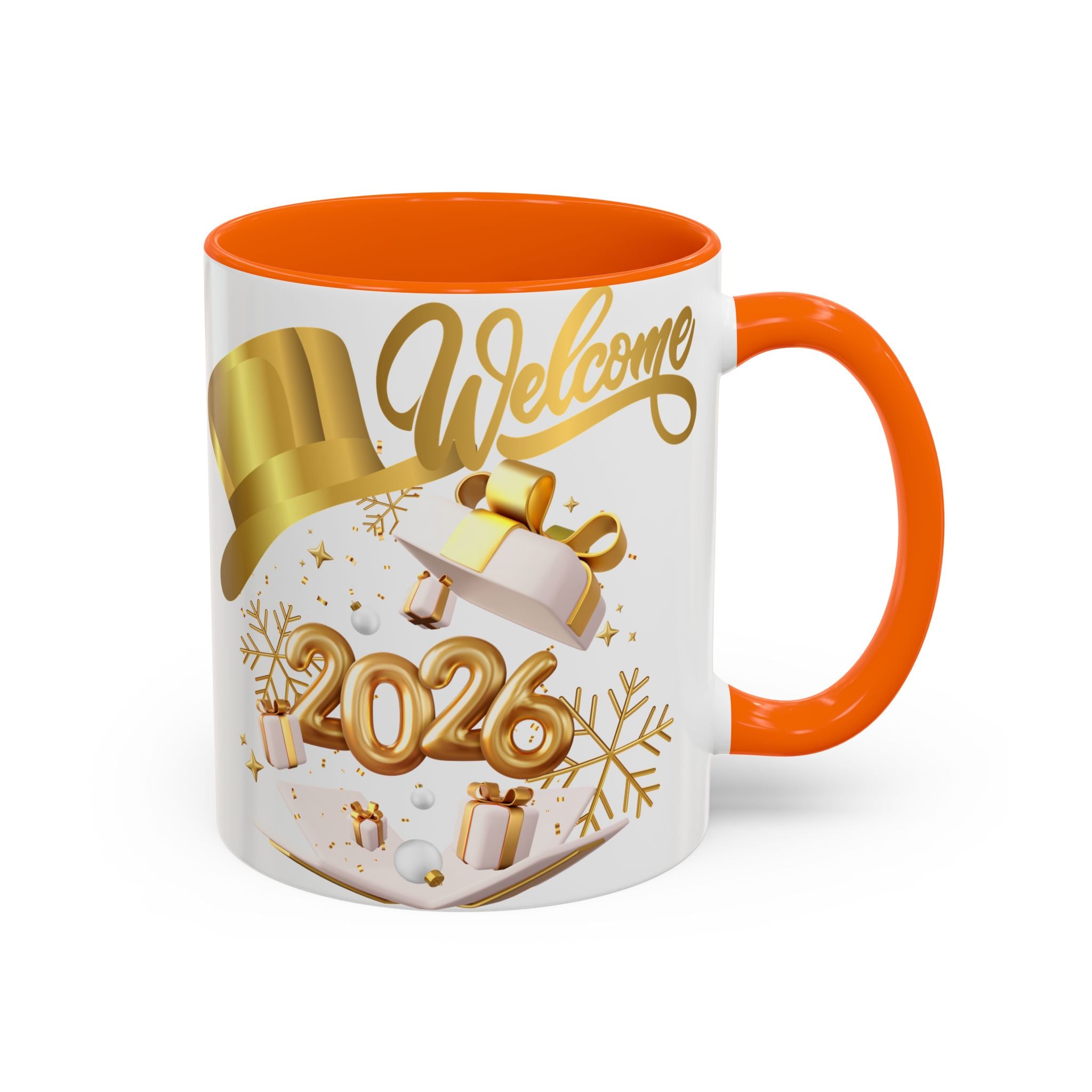 2026 New Year Coffee Mug — "Welcome 2026" Gold Celebration Accent Mug