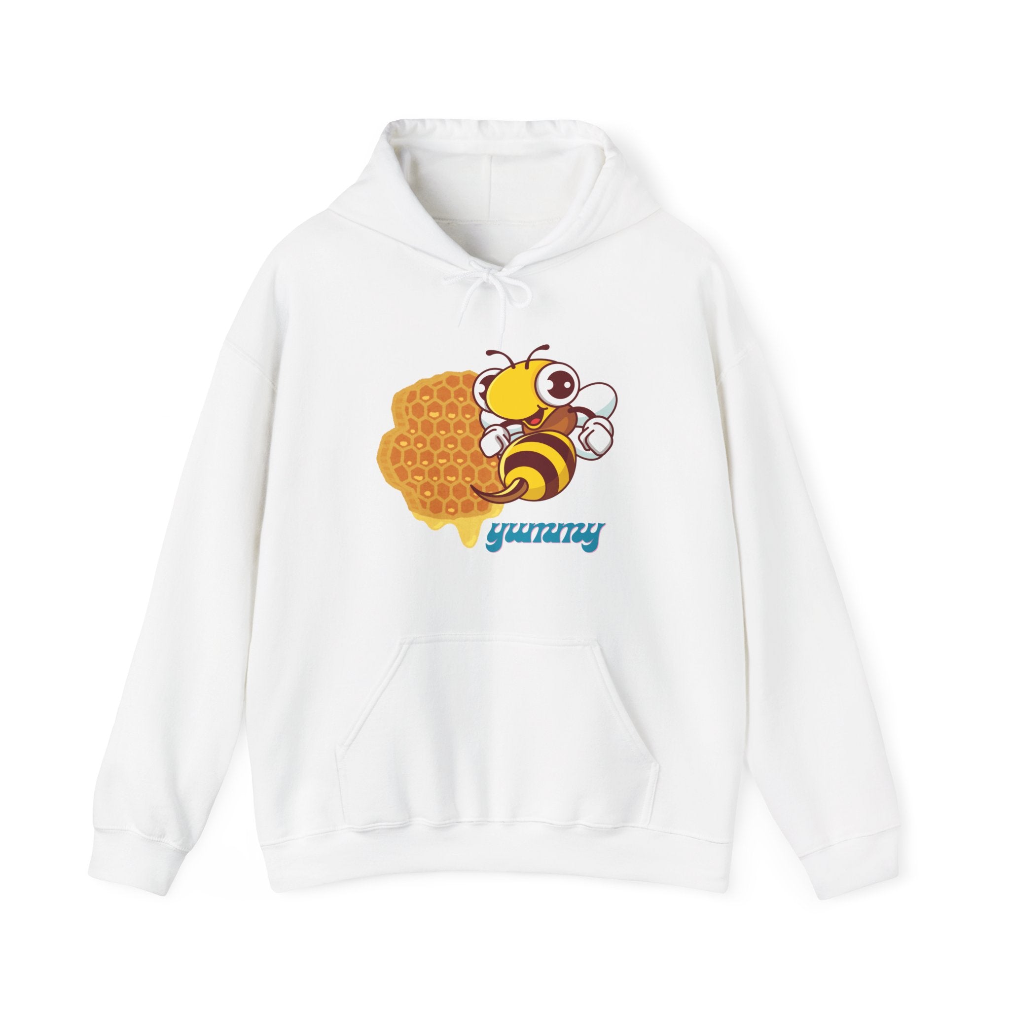 Cute Bee & Waffle Hoodie, Yummy Food Sweatshirt, Unisex Gift for Food Lovers, Cozy Casual Wear, Great for Birthdays & Celebrations