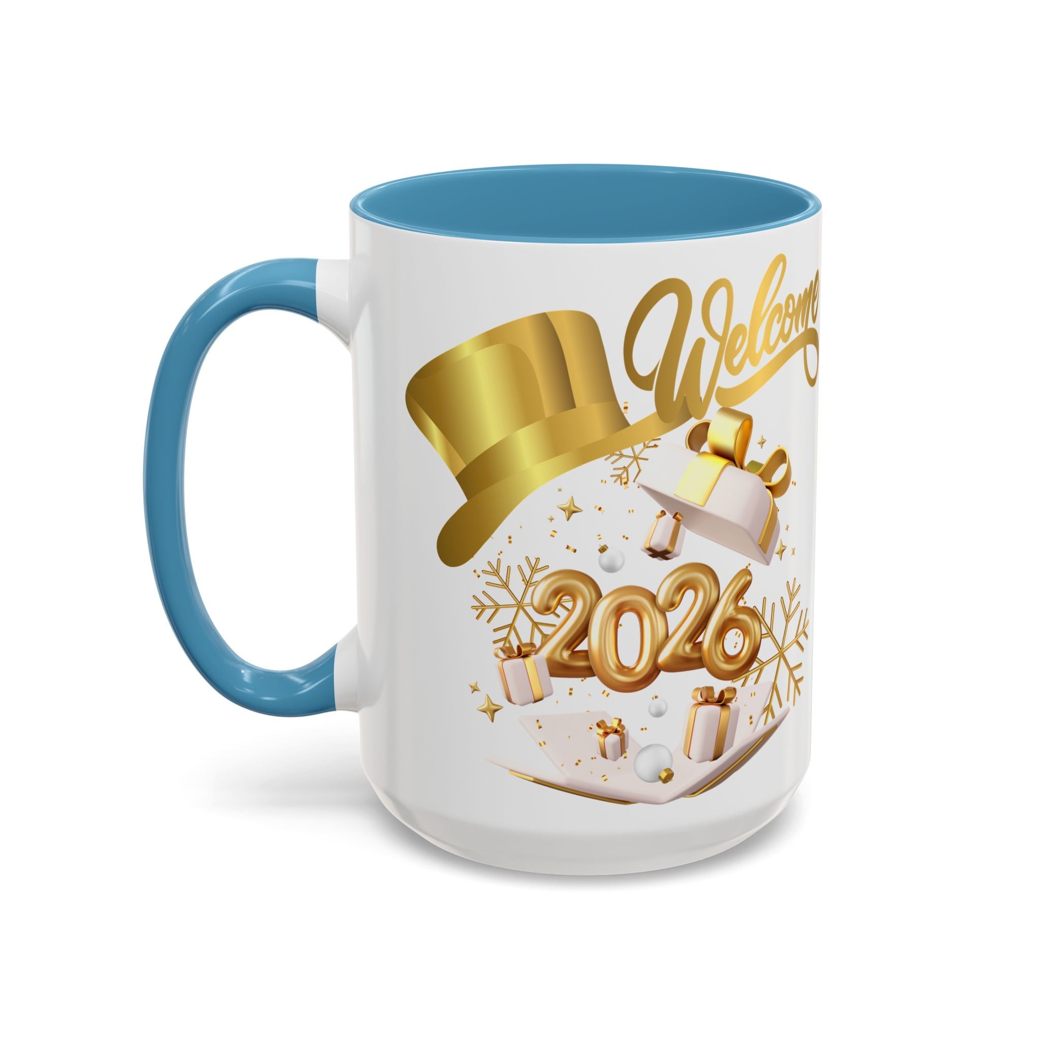 2026 New Year Coffee Mug — "Welcome 2026" Gold Celebration Accent Mug