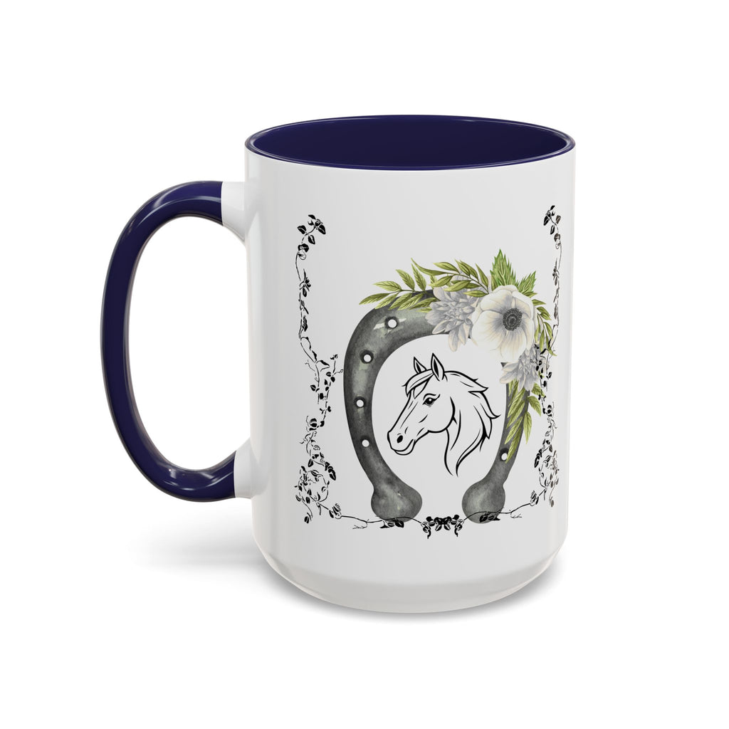 Personalized Floral Horseshoe Mug - Unique Gift for Horse Lovers, Cowgirl Theme, Farmhouse Decor, Wedding Favors, Custom Name Mug