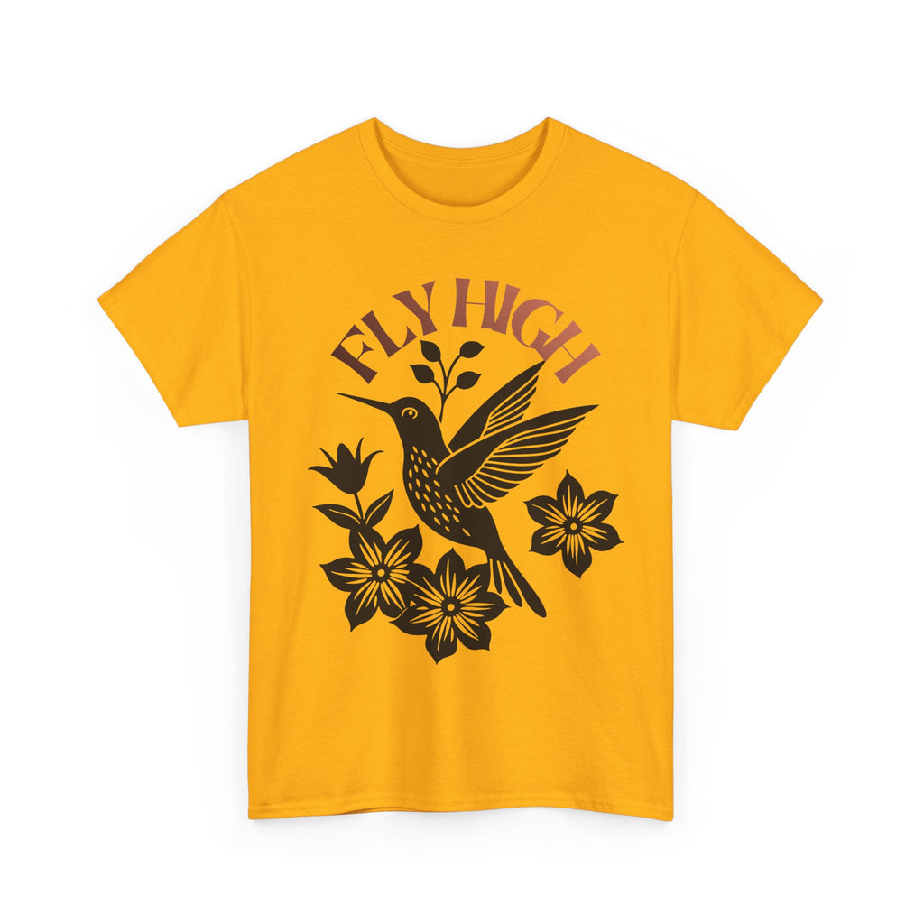Fly High Hummingbird T-Shirt — Floral Retro Nature Tee