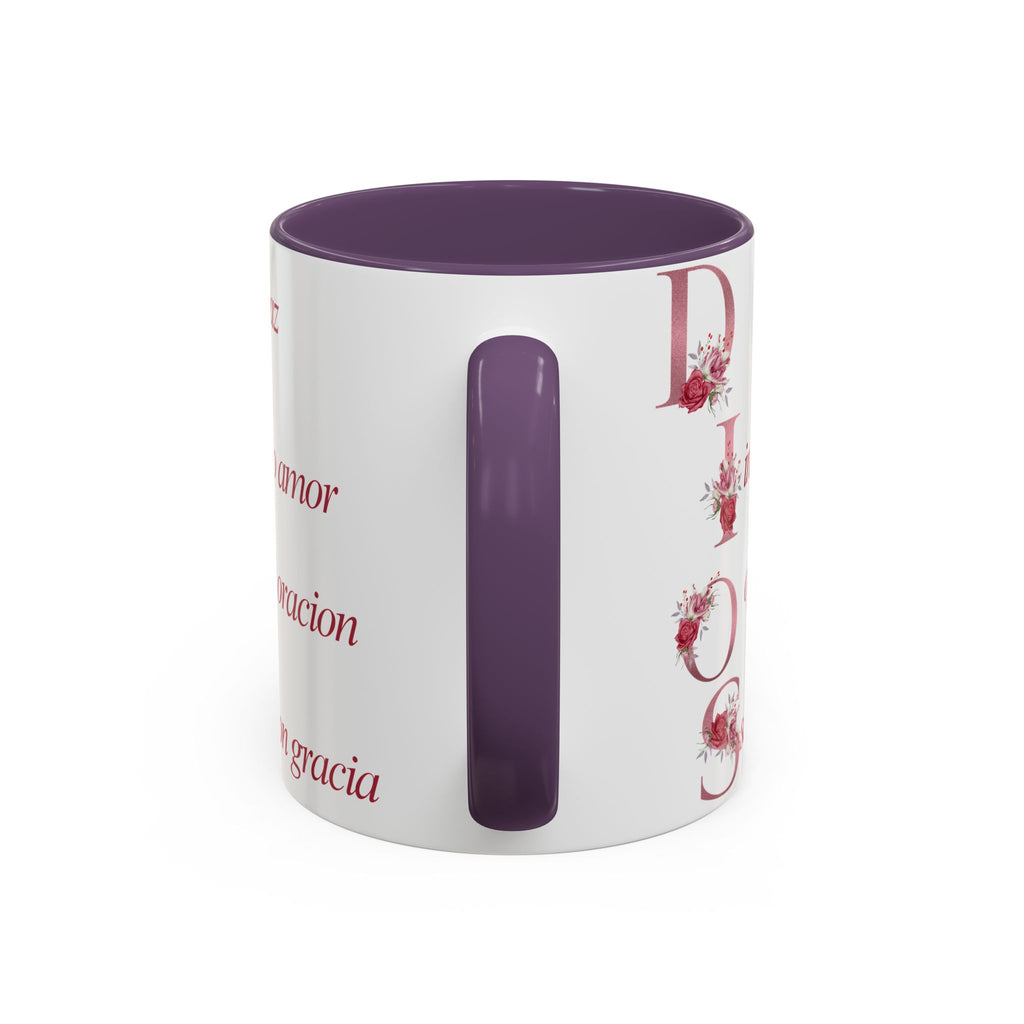 Inspirational Accent Coffee Mug with Floral Design - 11/15oz