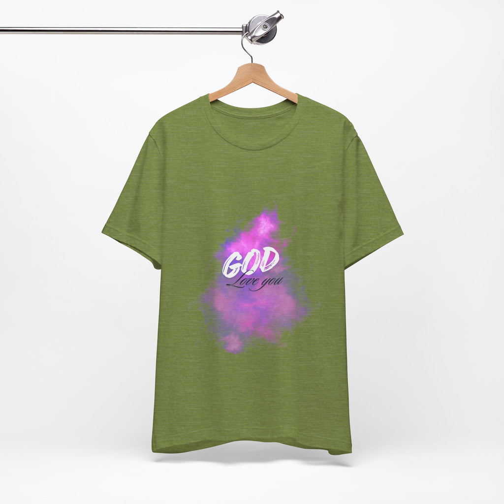 God Love You Tee - Inspirational Short Sleeve Shirt, Faith-Based Gift, Christian Apparel, Motivational T-Shirt, Perfect for Worship