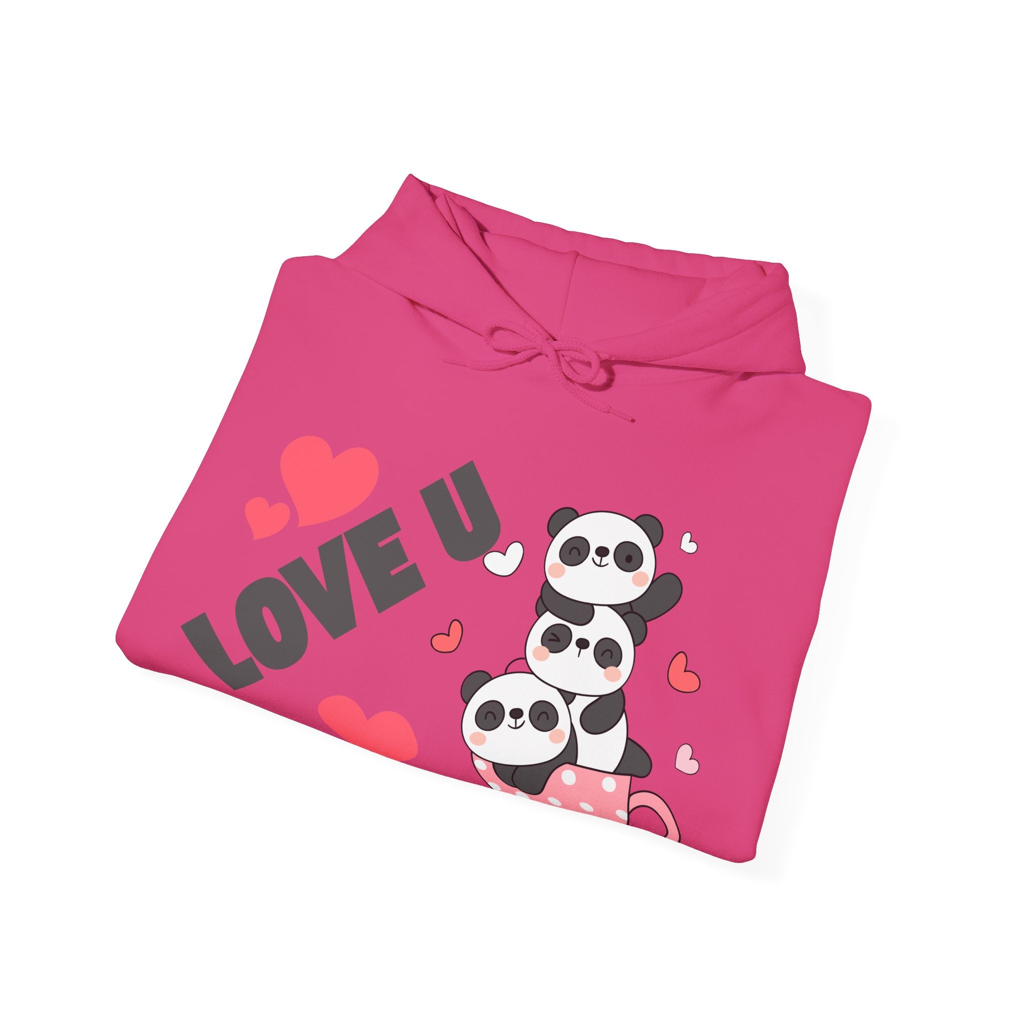 Cute Panda Love Hoodie for Couples, Valentine's Day Gift, Cozy Sweatshirt, Unisex Love Hoodie, Animal Lover Apparel, Cute Sweatshirt