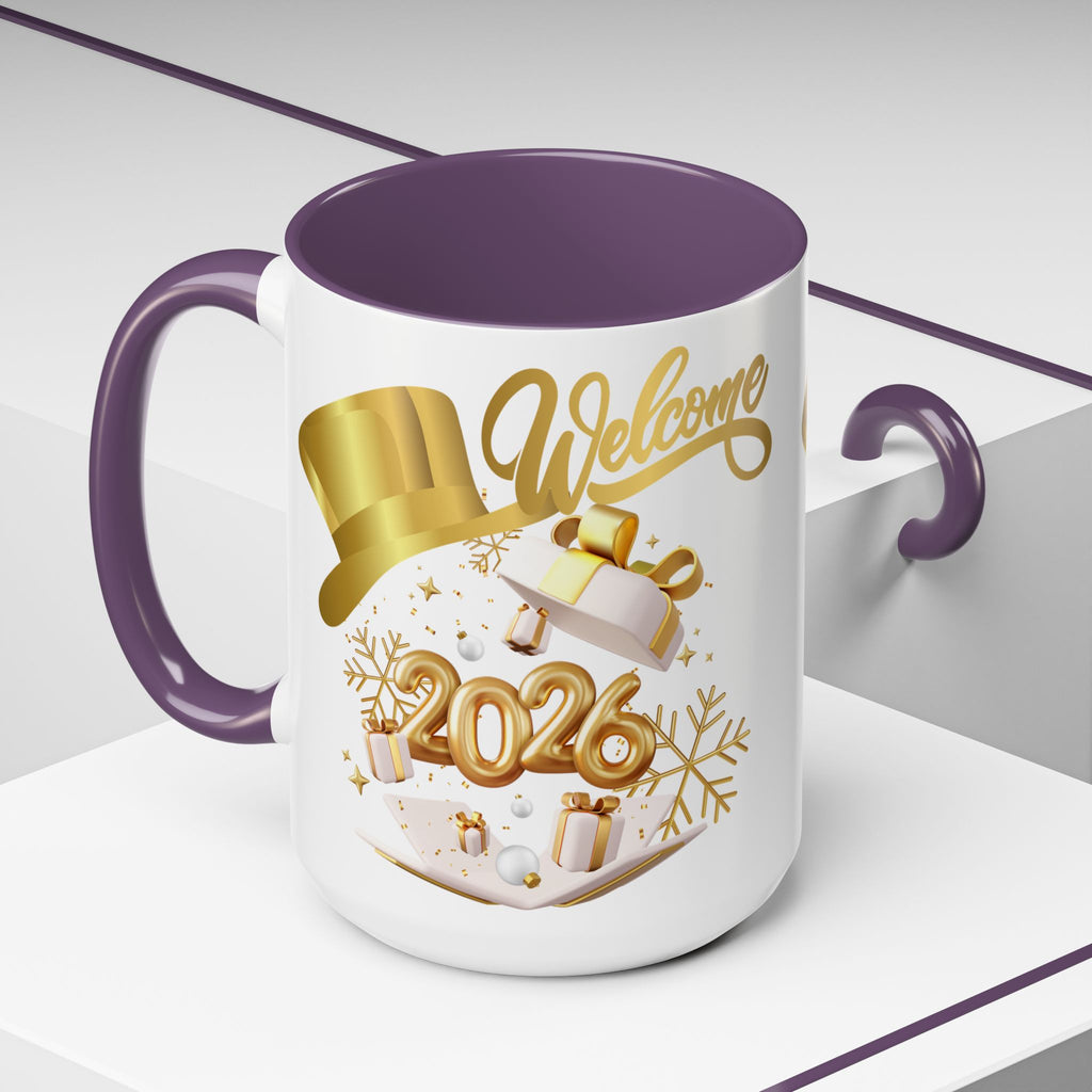 2026 New Year Coffee Mug — "Welcome 2026" Gold Celebration Accent Mug