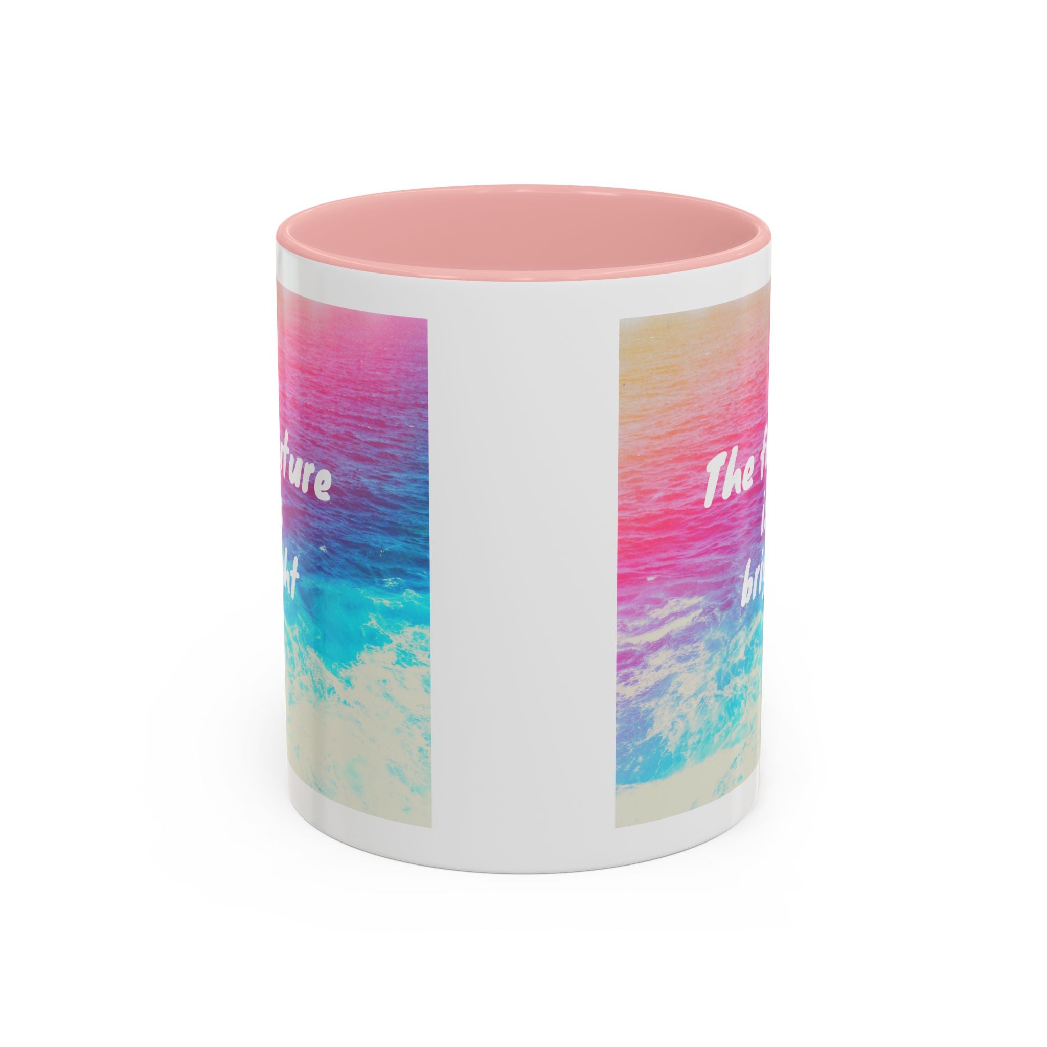 Ocean Background Future Is Bright Accent Coffee Mug (11, 15oz)