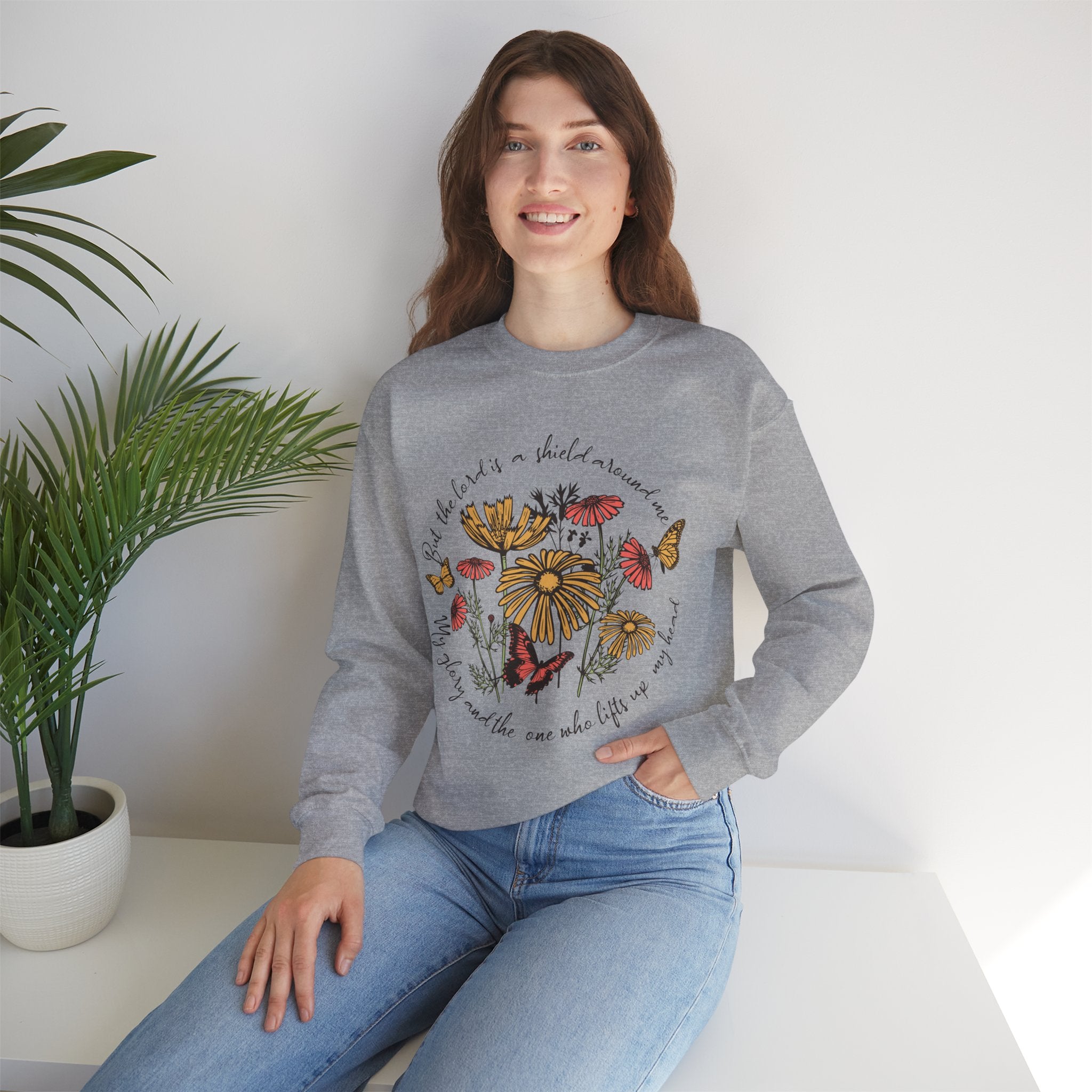 Nature-Inspired Inspirational Sweatshirt for All Seasons, Motivational Gift for Her, Floral Crewneck, Comfortable Everyday Wear, [...]