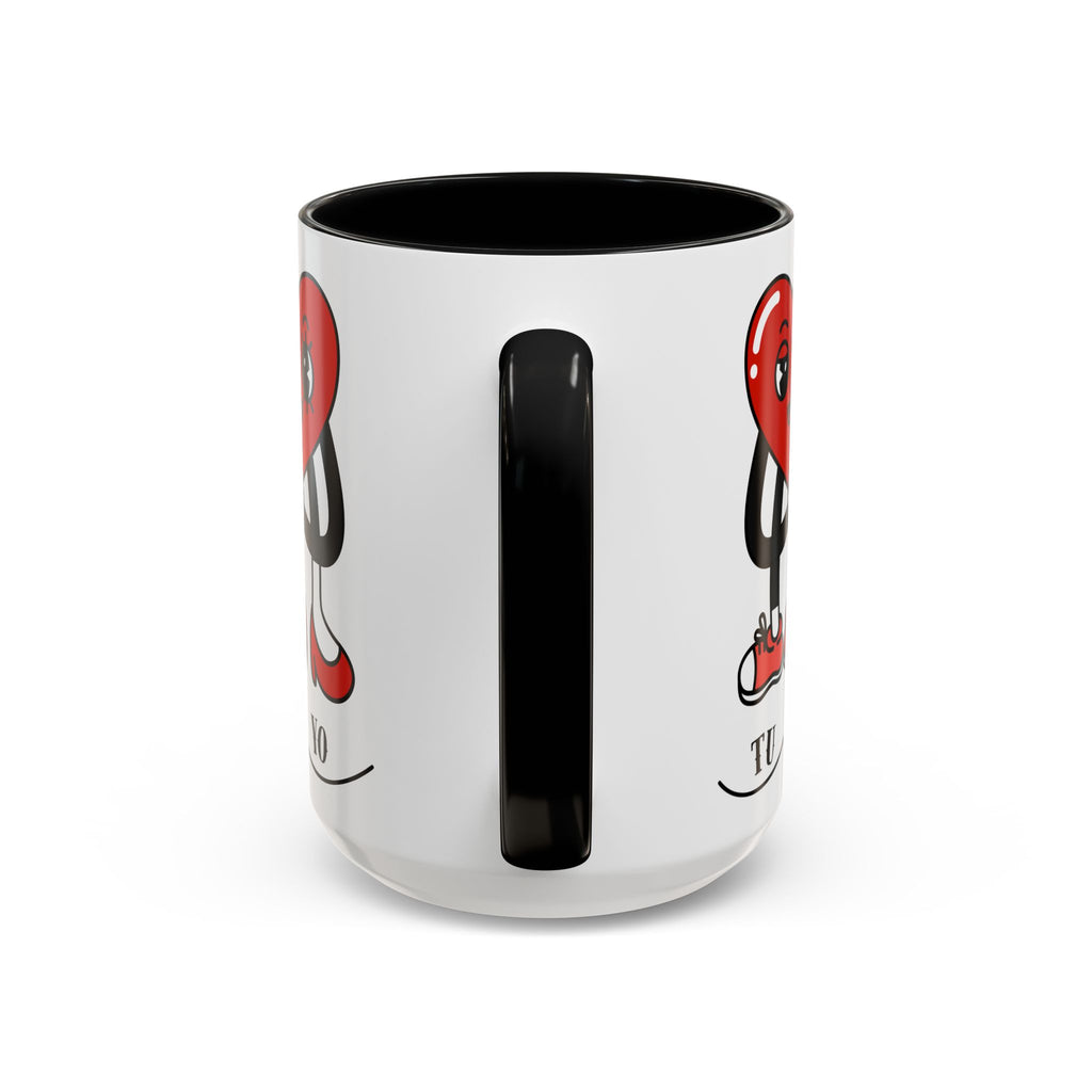 Valentine Heart Couple Coffee Mug – "Tu y Yo" Cute Romantic Accent Mug