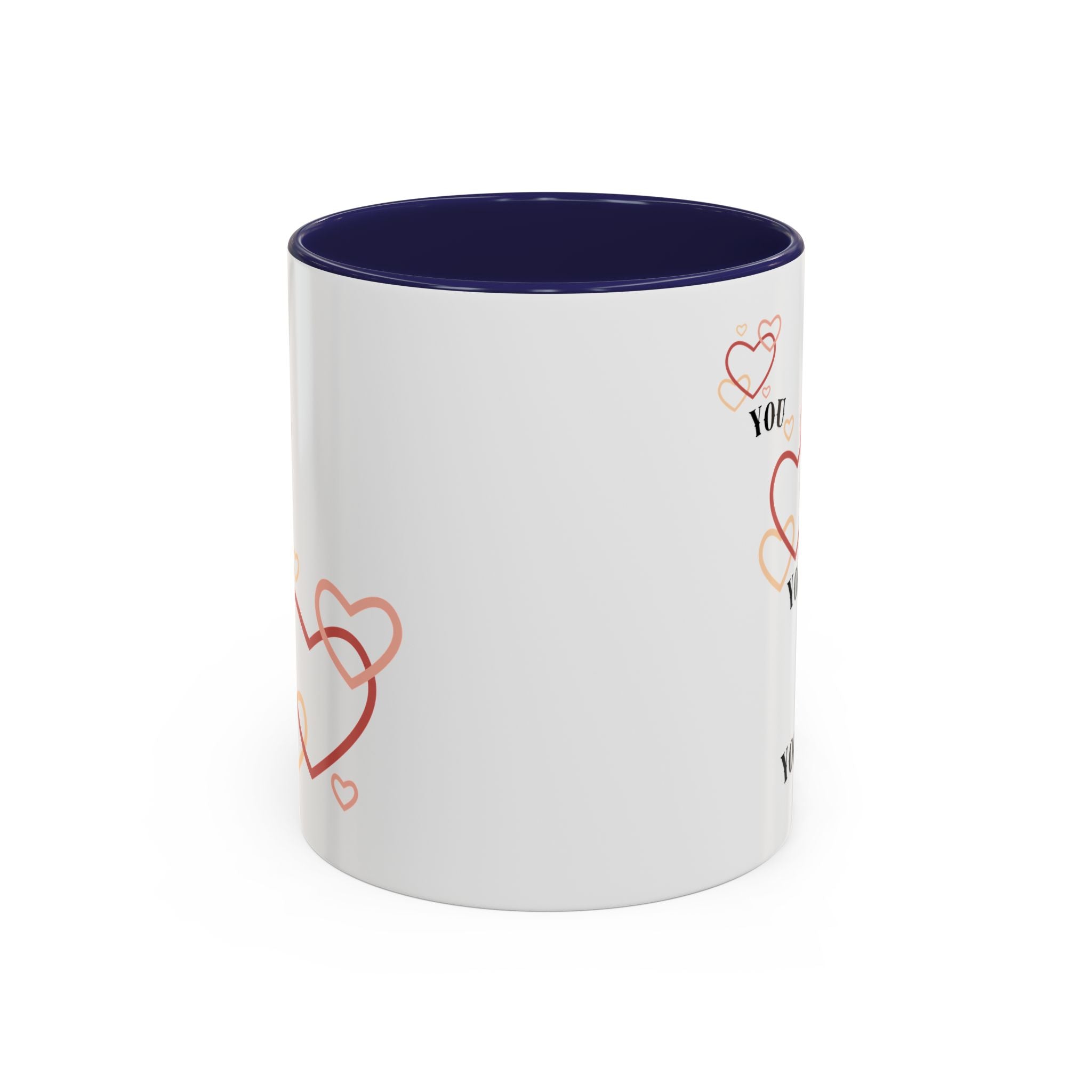 Love You Accent Coffee Mug, Valentine's Day Gift, Heart Mug, Cute Coffee Cup, Romantic Beverage Container