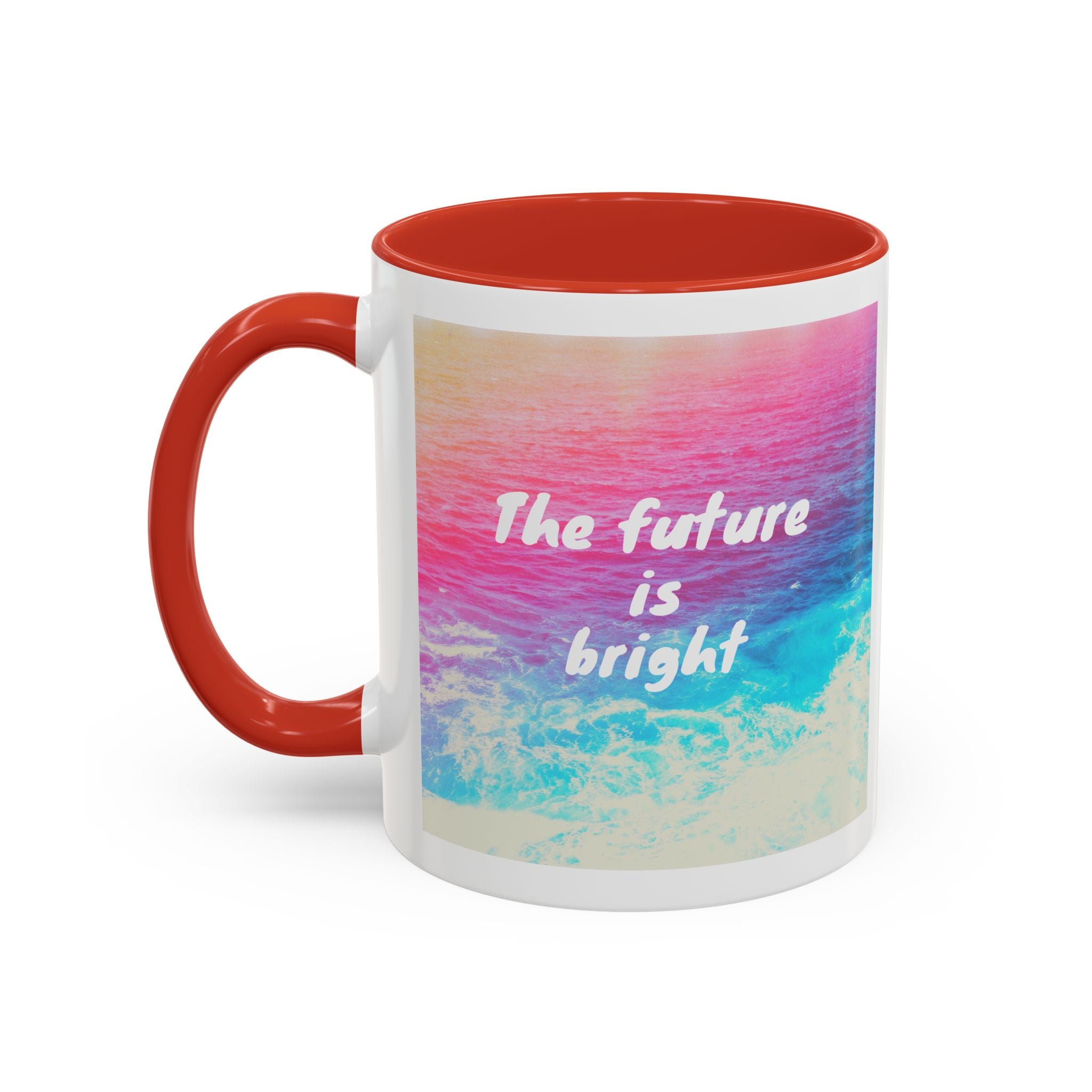 Ocean Background Future Is Bright Accent Coffee Mug (11, 15oz)