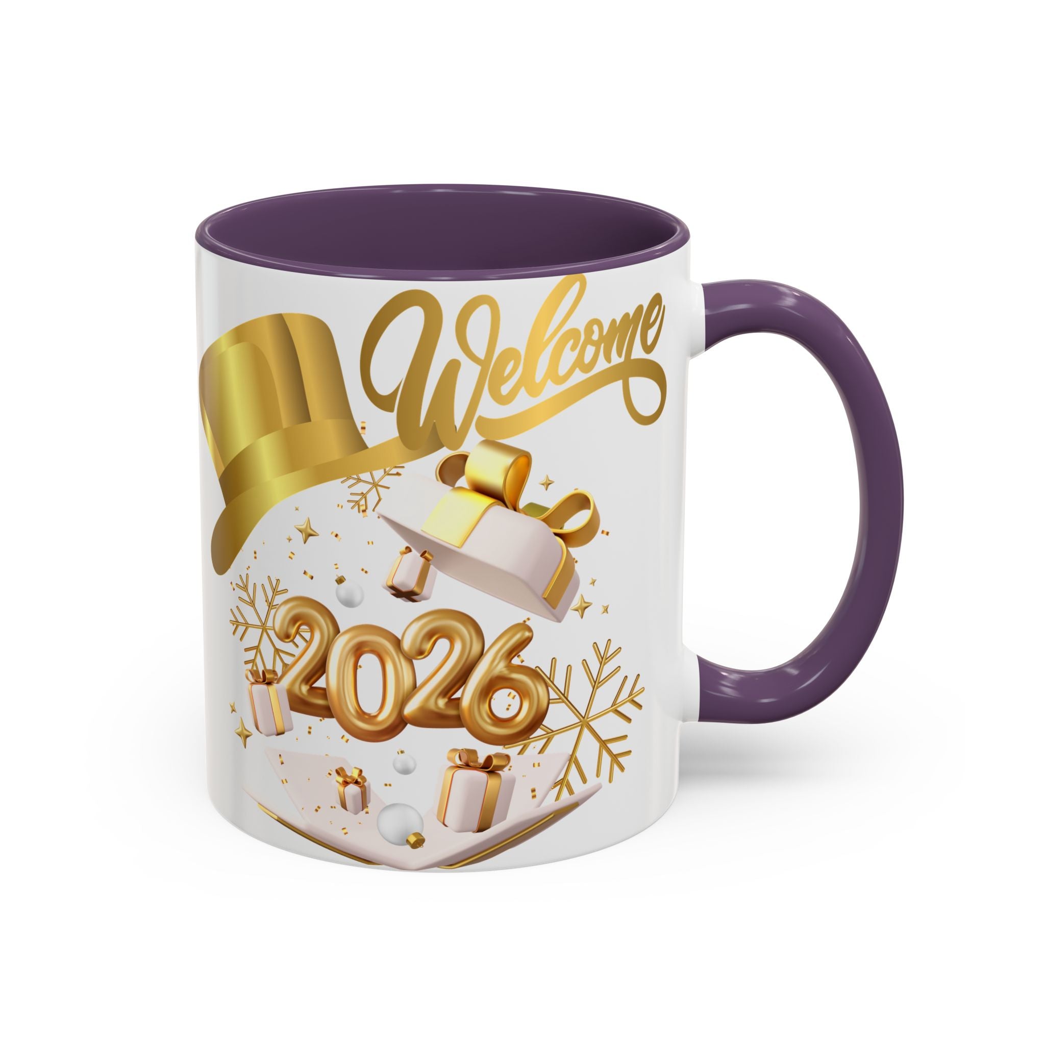 2026 New Year Coffee Mug — "Welcome 2026" Gold Celebration Accent Mug