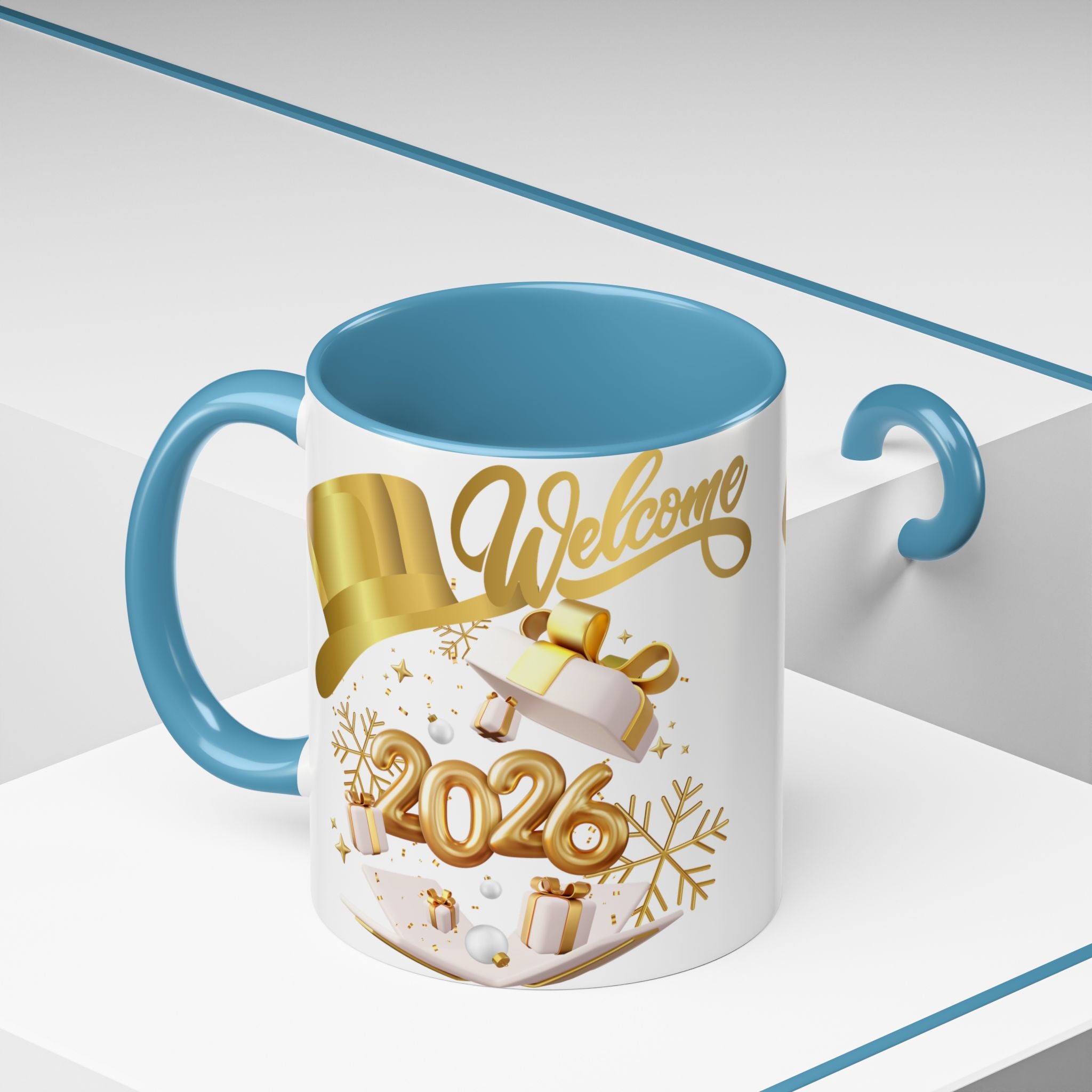2026 New Year Coffee Mug — "Welcome 2026" Gold Celebration Accent Mug
