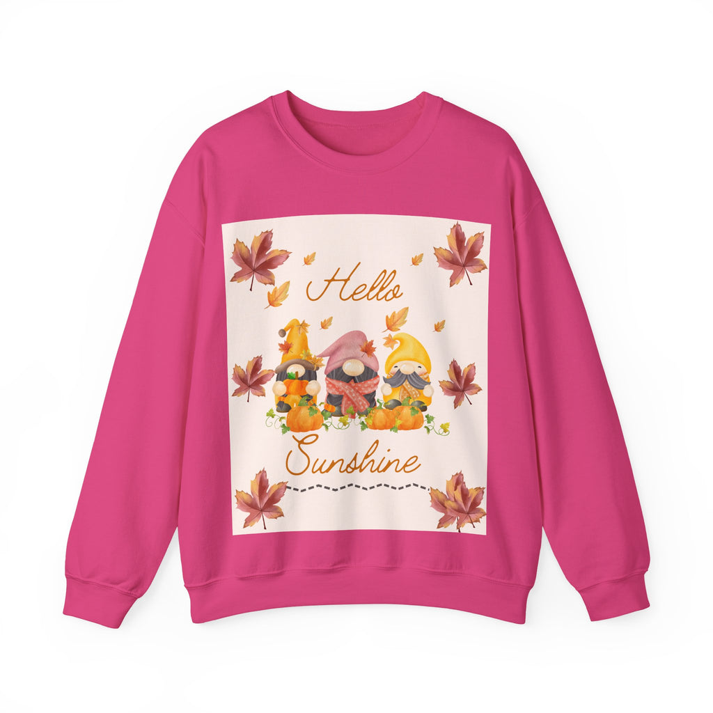 Hello Sunshine Fall Crewneck Sweatshirt, Cozy Autumn Apparel, Unisex Sweatshirt, Perfect for Thanksgiving, Gift for Nature Lovers