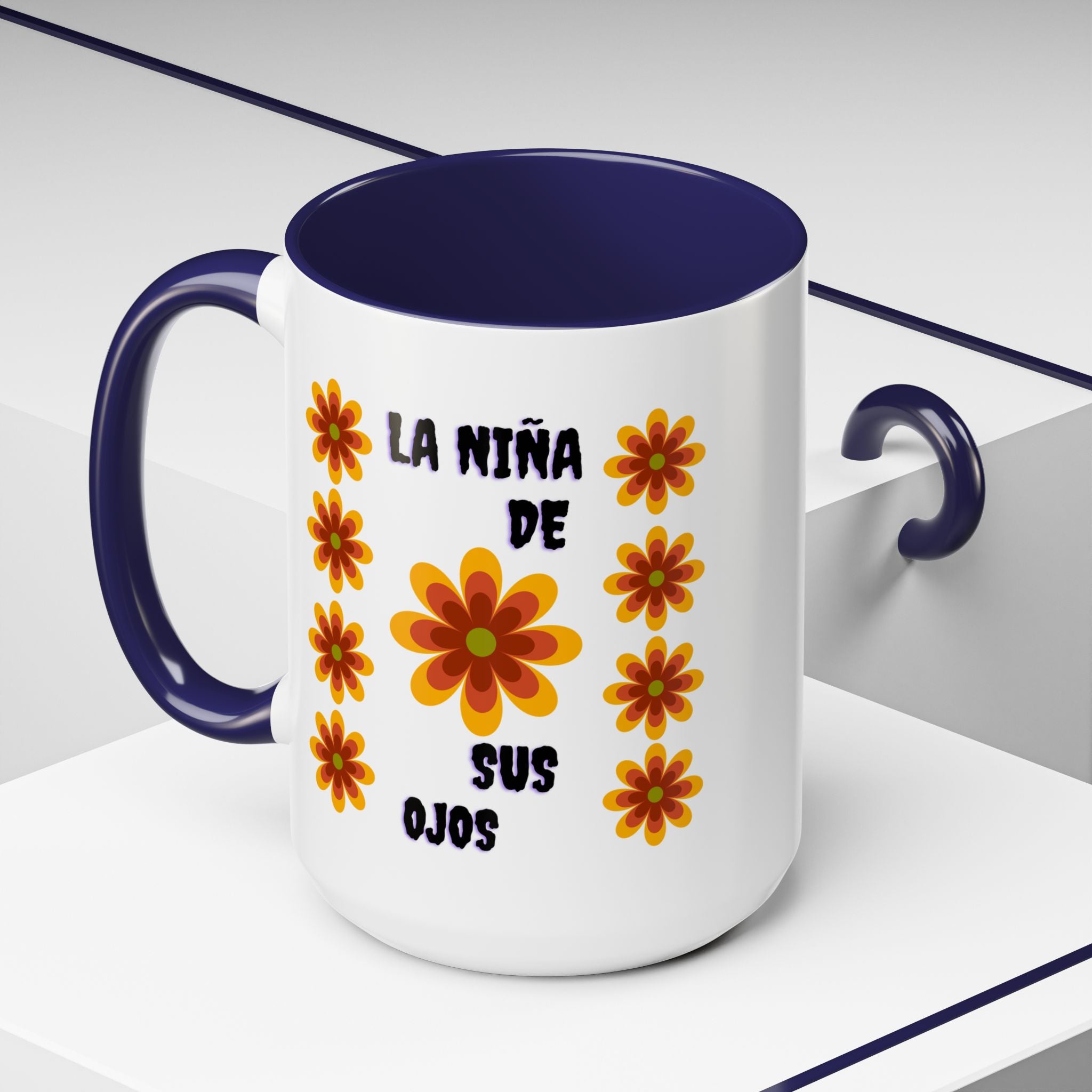 Bright Floral Accent Coffee Mug for Gifts, Home Decor, Coffee Lovers, Spanish Quote, Perfect for Special Occasions