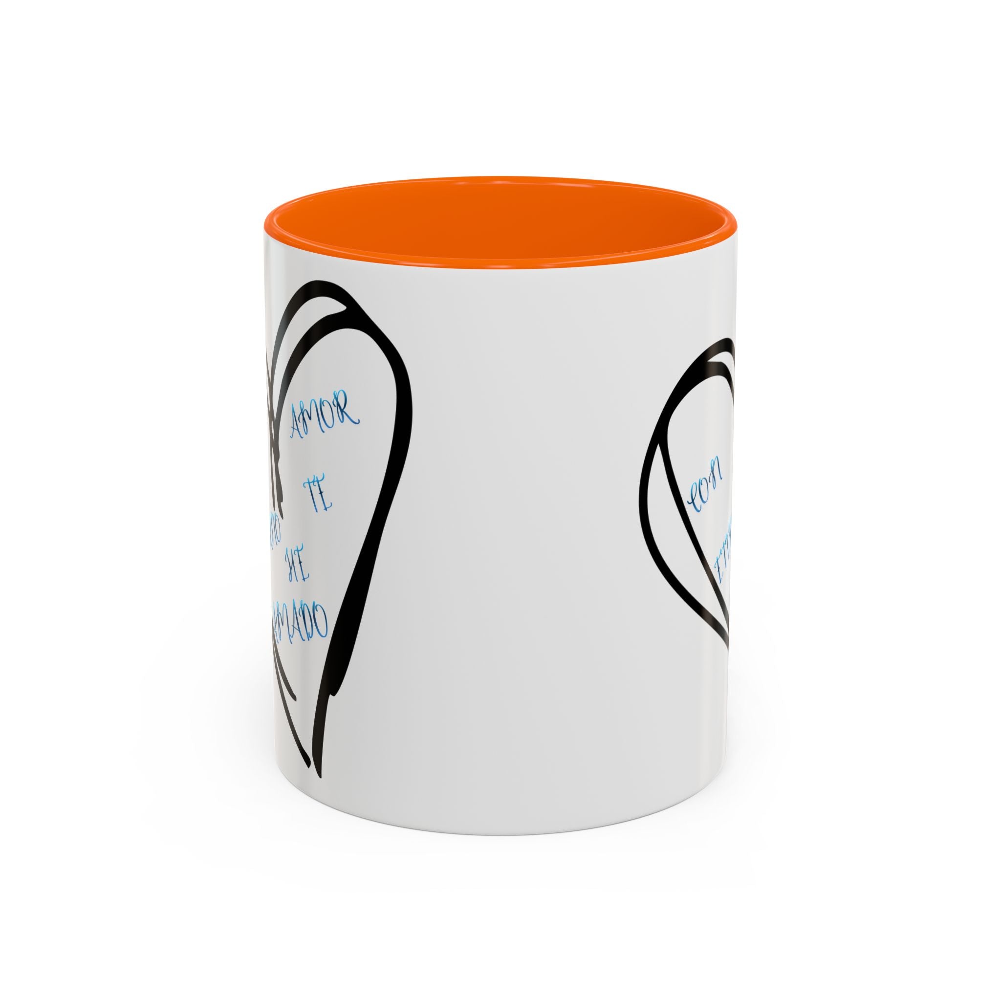 Coffee Mug - Hand-Drawn Heart with Spanish 'Por Amor Te He Amado' Accent