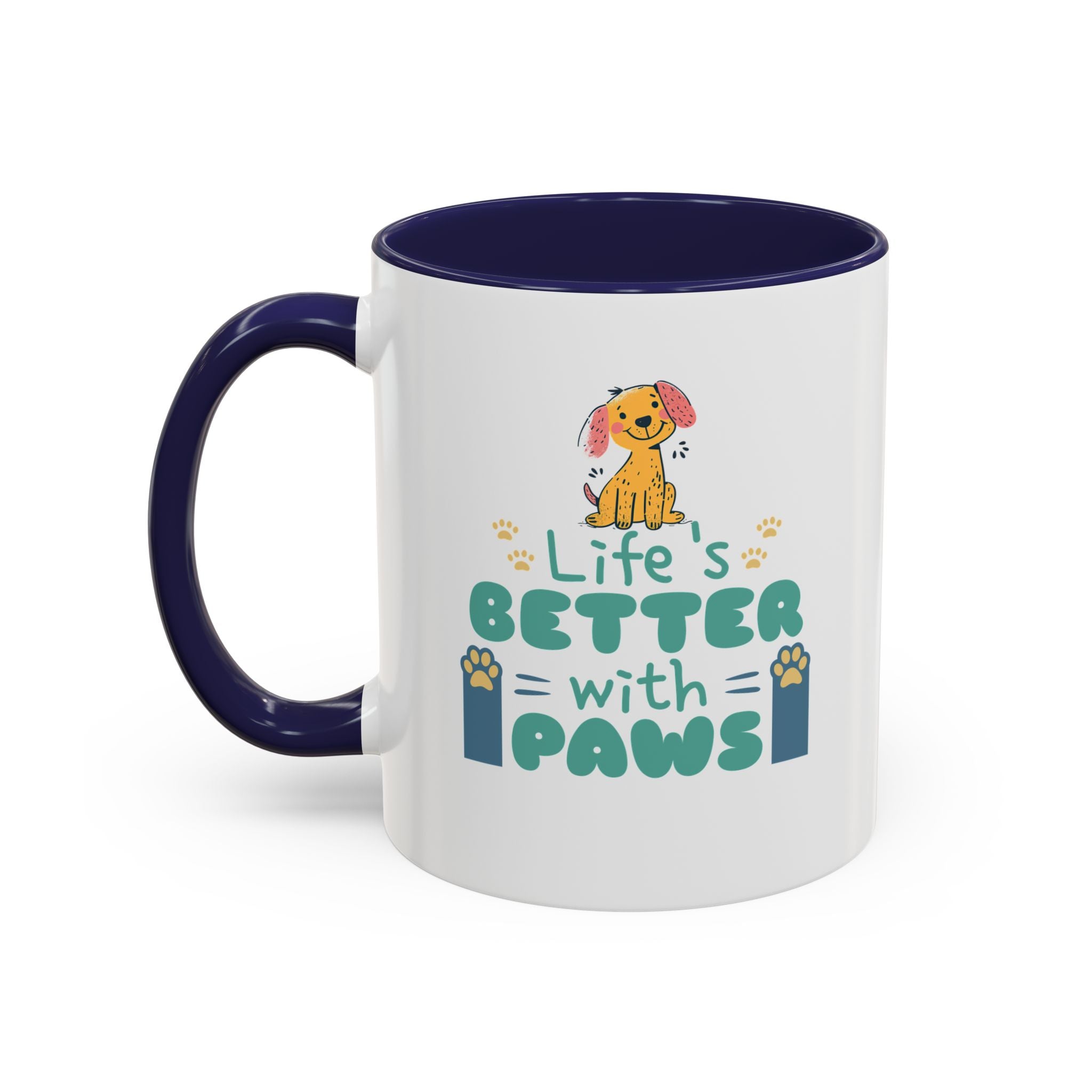 Life's Better with Paws Mug - Pet Lover's Coffee Cup, Dog Themed Gift, Animal Lover Present, Cute Ceramic Mug, Fun Pet Owner Gift