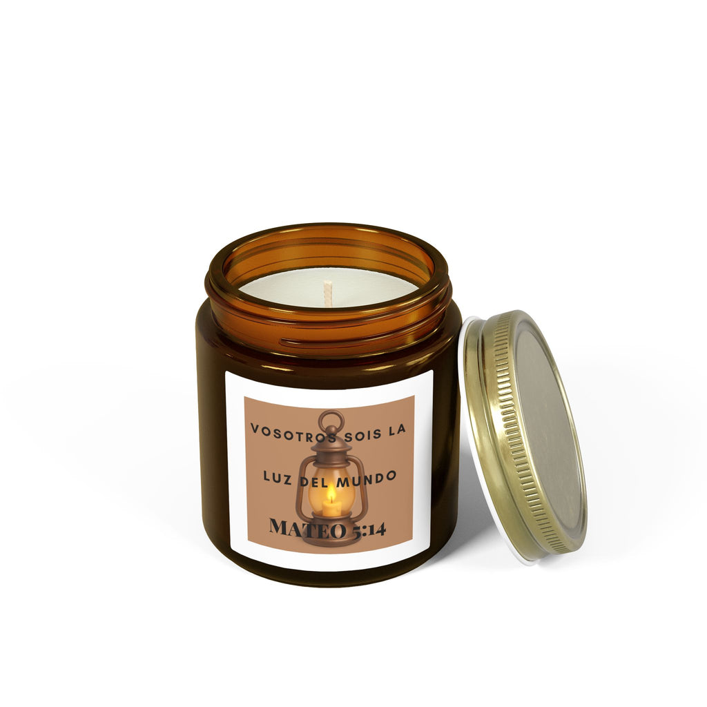 Scented Candle — Coconut Apricot Wax (4oz/9oz) — “Vosotros Sois la Luz del Mundo” Mateo 5:14