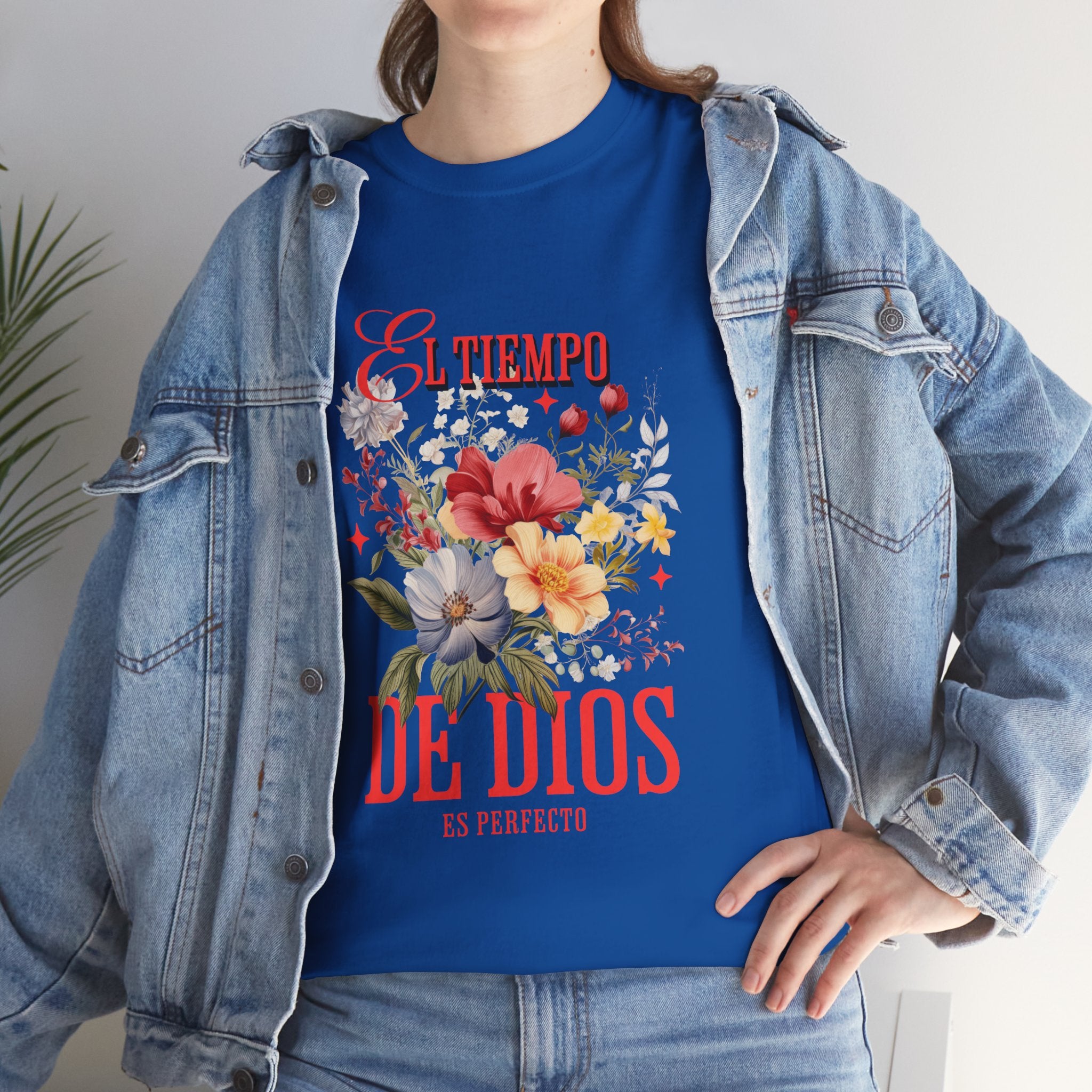 Floral Quote Tee, Unisex Heavy Cotton Tee for Faith and Inspiration, Cute T-Shirt for Spring, Inspirational Gift for Friends, [...]