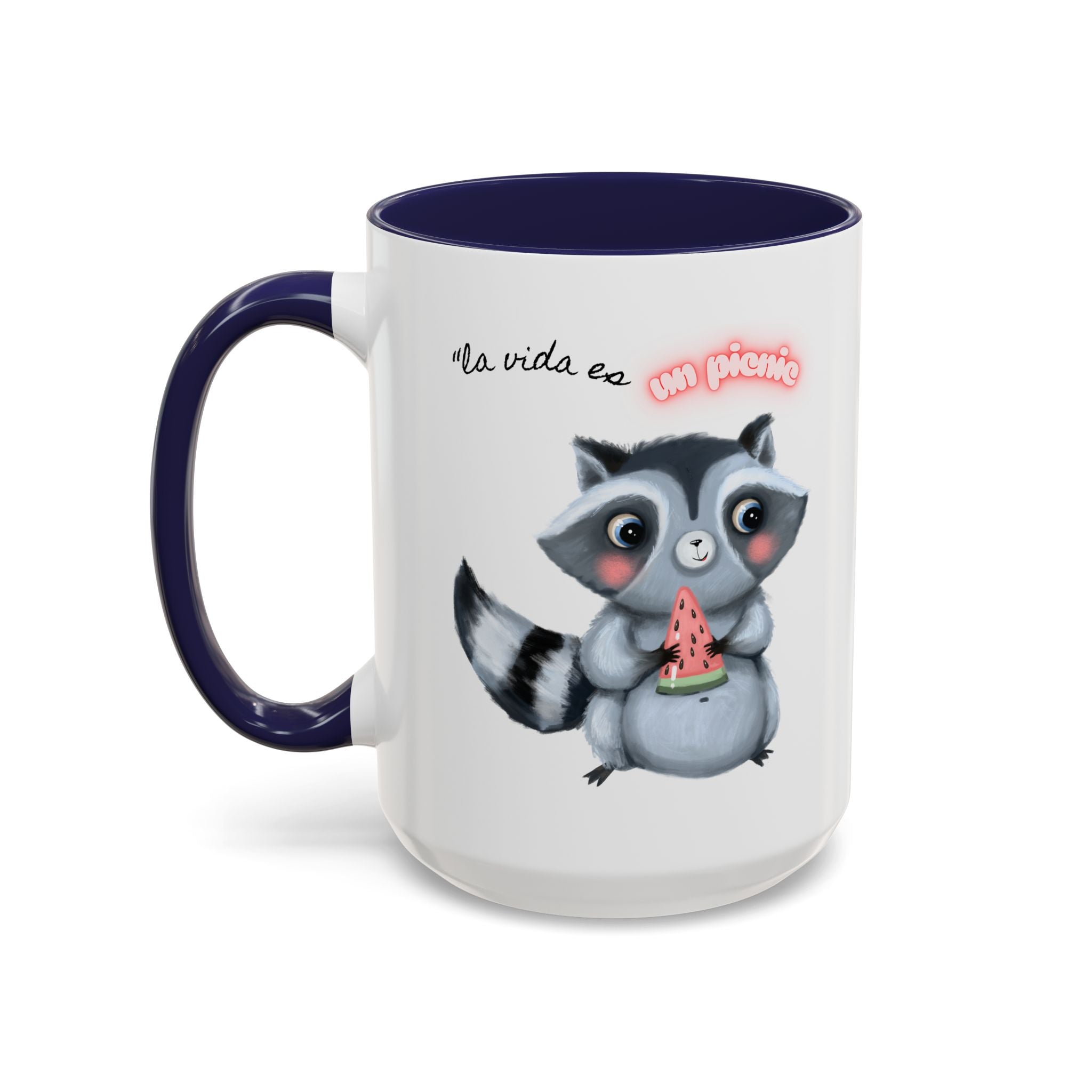 Raccoon-Themed Accent Coffee Mug | Cute Animal Mug for Home, Gift for Coffee Lovers, Nature Lovers, Birthday, Celebrate Life