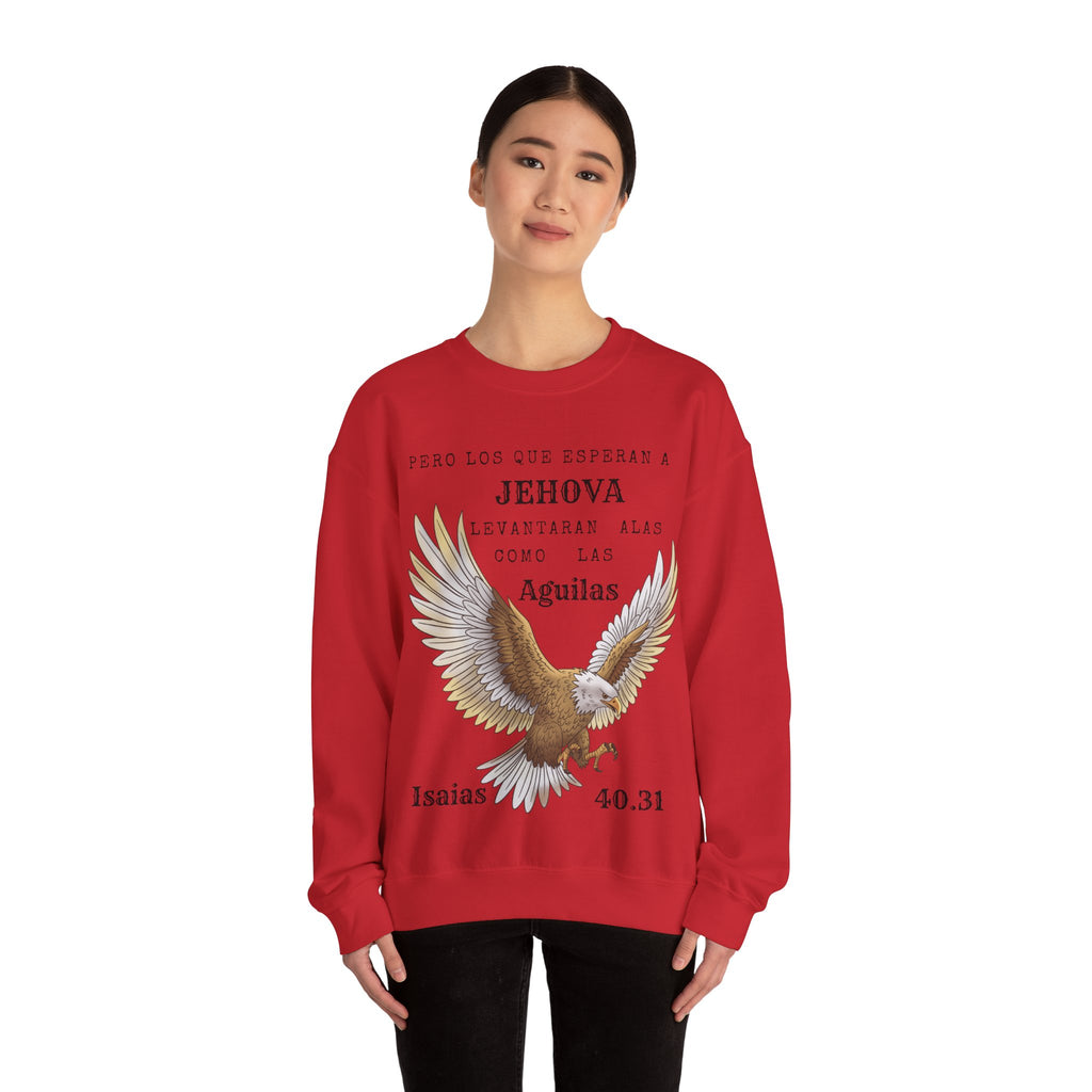 Isaías 40:31 Eagle Sweatshirt — "Pero los que esperan a Jehová" Spanish Christian Crewneck