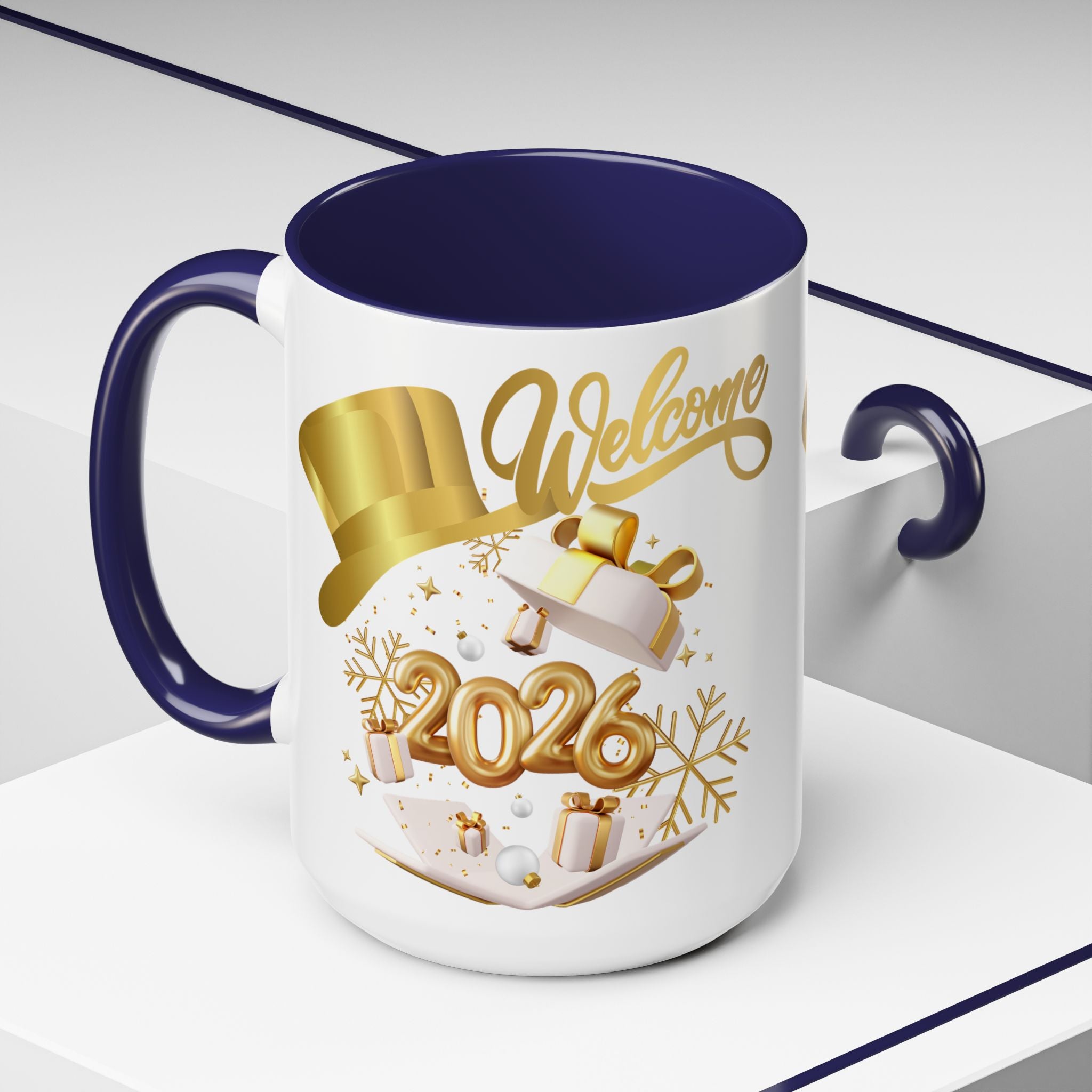 2026 New Year Coffee Mug — "Welcome 2026" Gold Celebration Accent Mug
