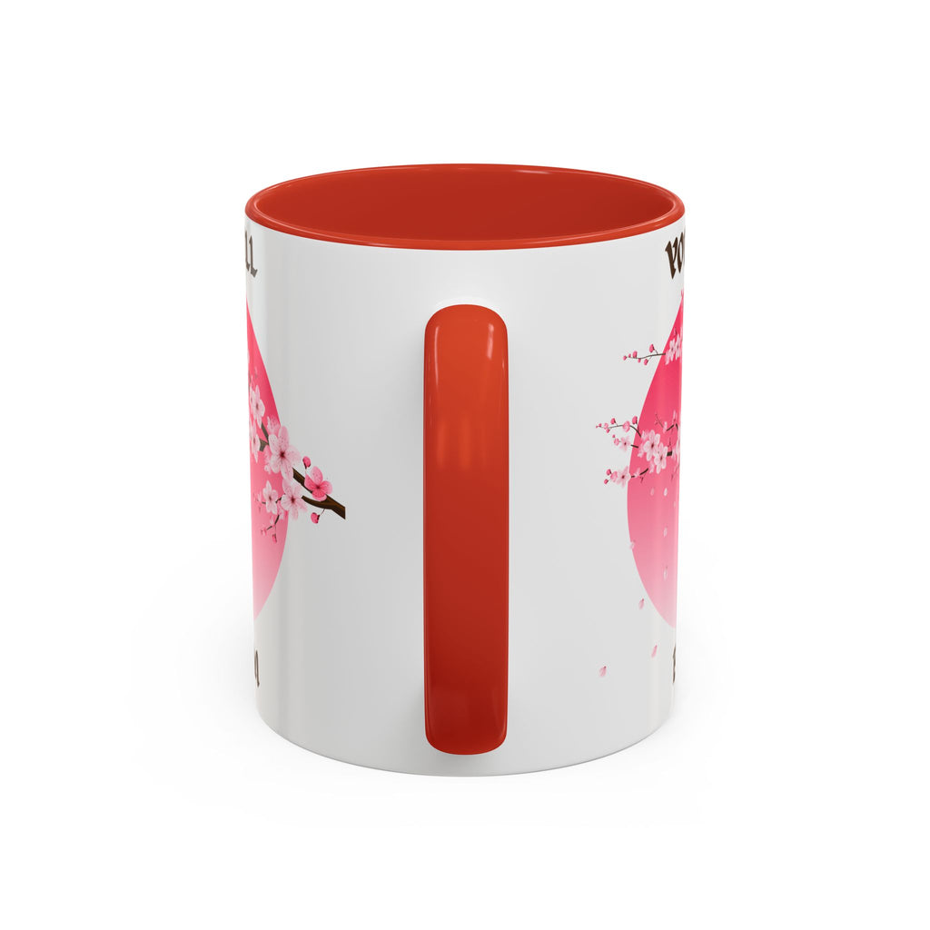 You Will Bloom Accent Coffee Mug — Cherry Blossom Inspirational 11/15oz