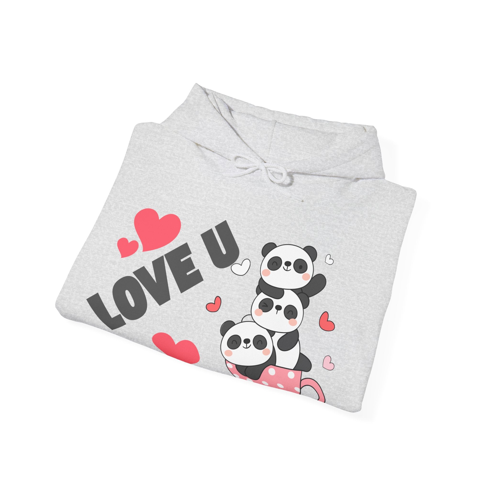Cute Panda Love Hoodie for Couples, Valentine's Day Gift, Cozy Sweatshirt, Unisex Love Hoodie, Animal Lover Apparel, Cute Sweatshirt
