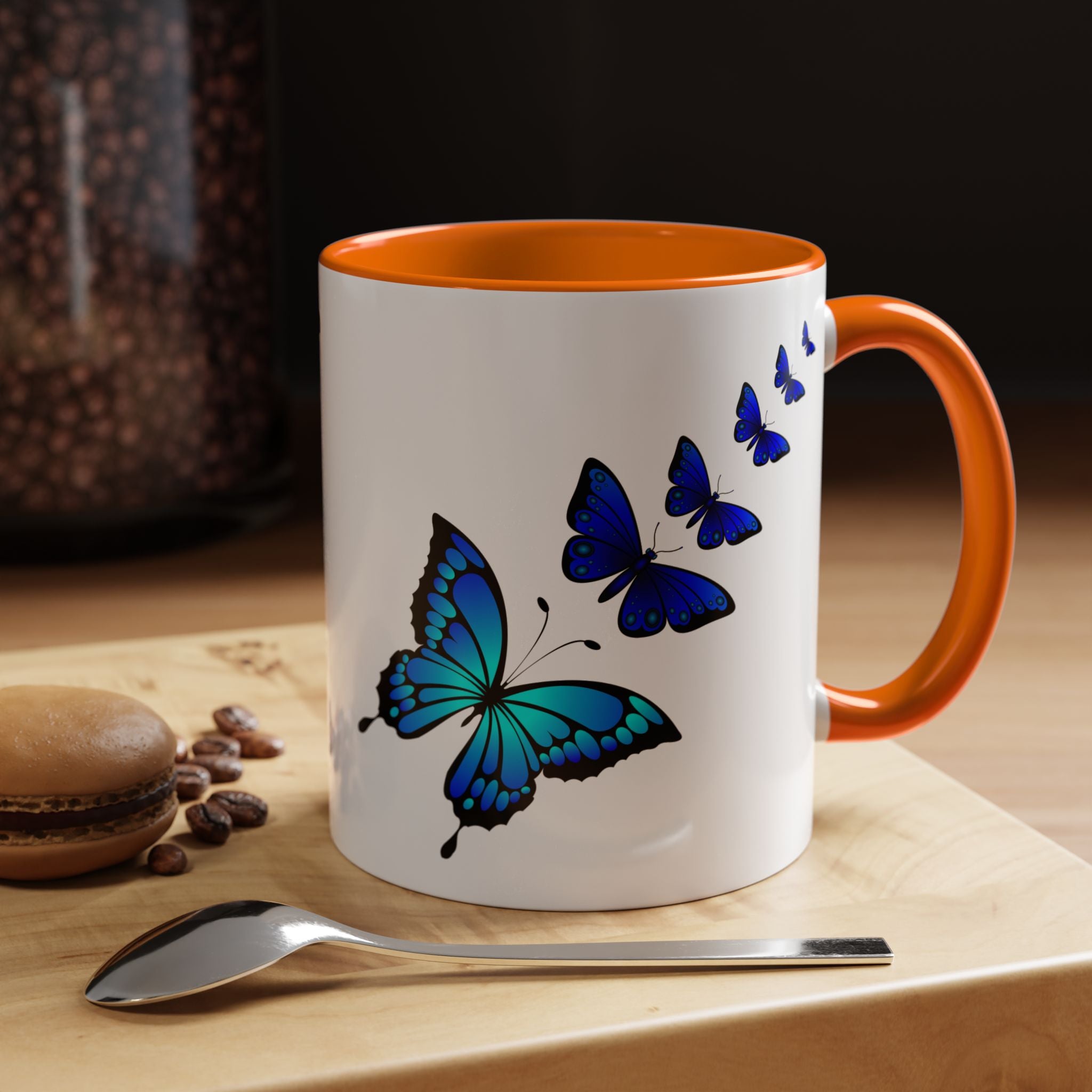 Butterfly Accent Coffee Mug | Colorful Butterfly Design | Perfect Gift for Nature Lovers | Home & Office Decor | 11oz & 15oz