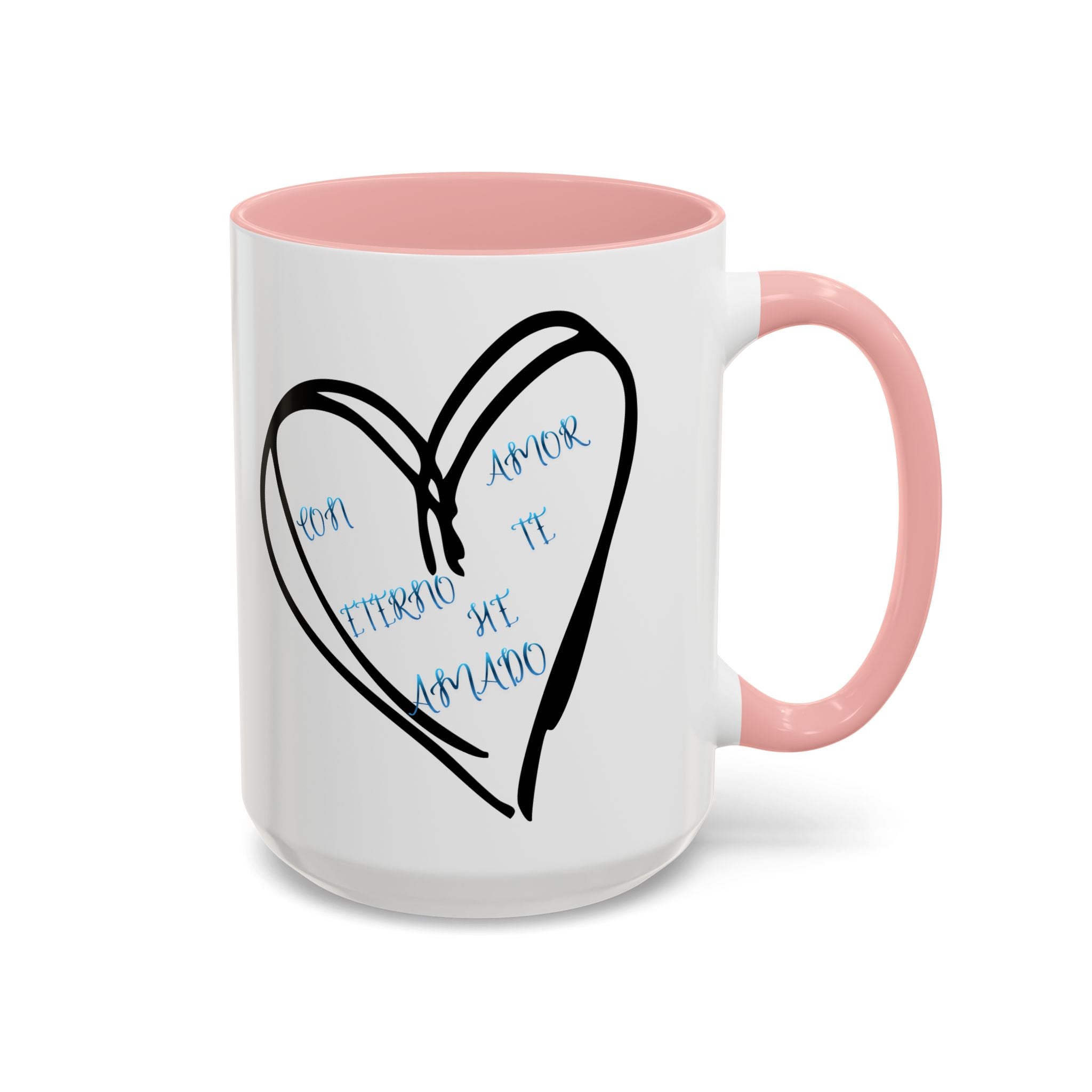 Coffee Mug - Hand-Drawn Heart with Spanish 'Por Amor Te He Amado' Accent