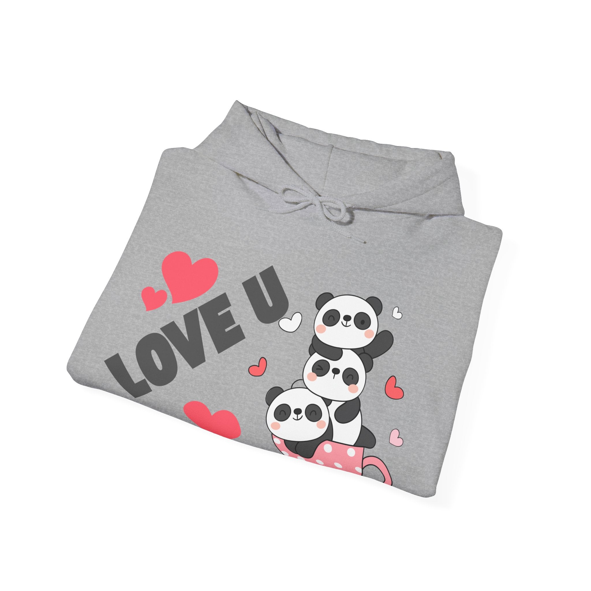 Cute Panda Love Hoodie for Couples, Valentine's Day Gift, Cozy Sweatshirt, Unisex Love Hoodie, Animal Lover Apparel, Cute Sweatshirt