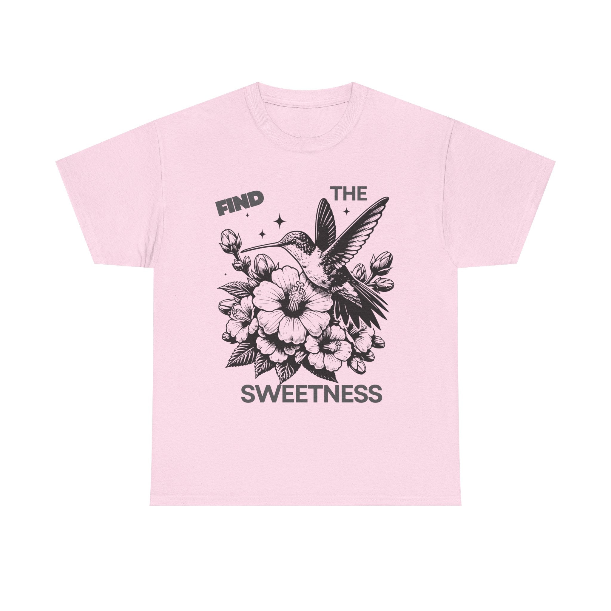 Find The Sweetness Tee — Floral Hummingbird Graphic T-Shirt