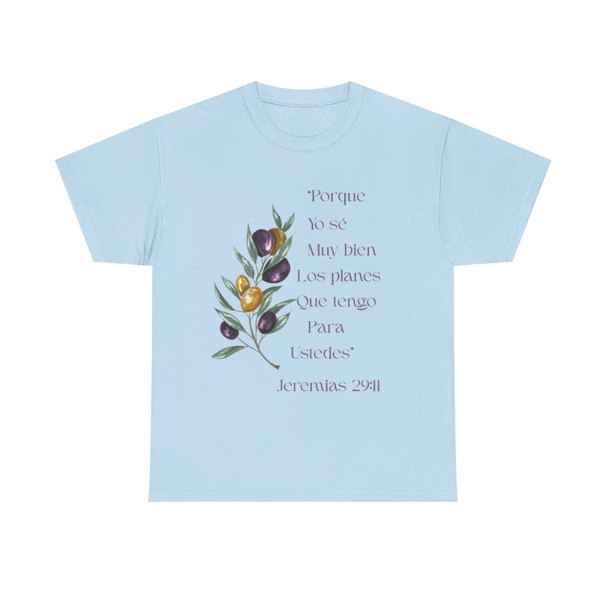 Olive Branch Scripture Tee — Jeremías 29:11 Spanish Floral Bible Verse T-Shirt