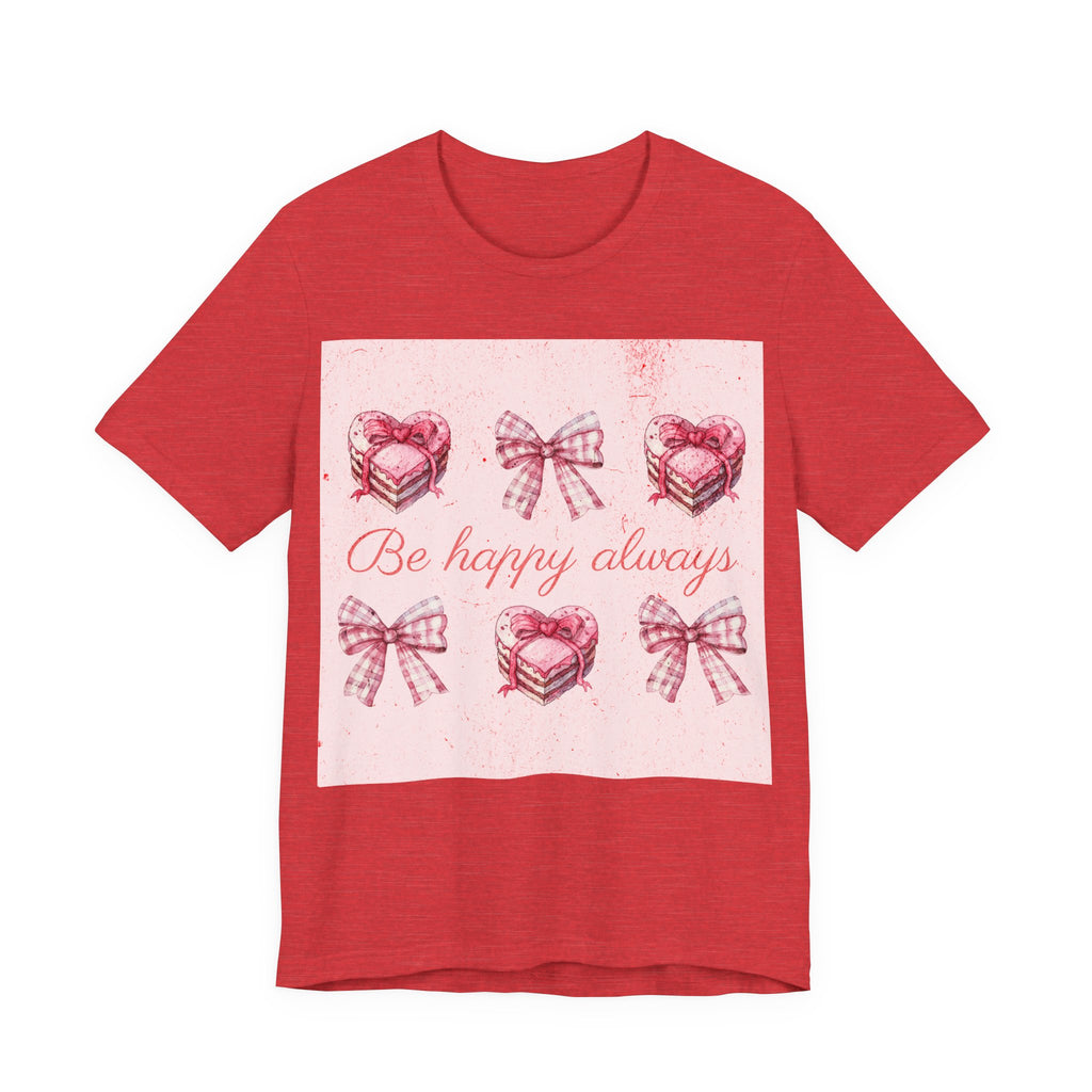 Happy Hearts Tee, Casual Gift T-Shirt, Positive Vibes Shirt, Birthday Outfit, Everyday Wear, Cheerful Top