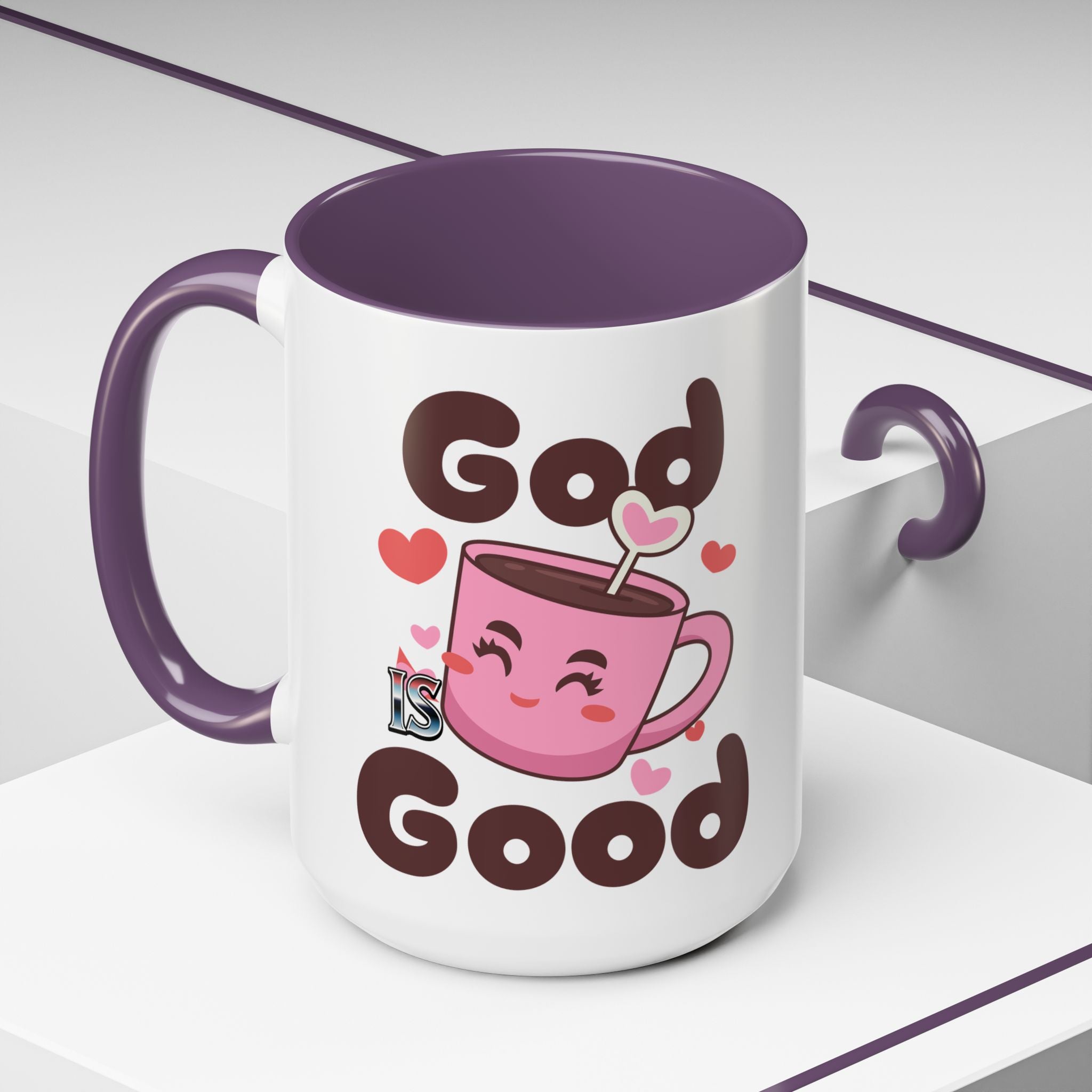 Cute God is Good Coffee Mug | Love Inspired Drinkware for Coffee Lovers, Gift for Friends, Anniversaries, Home Decor, Faith-Based Gifts